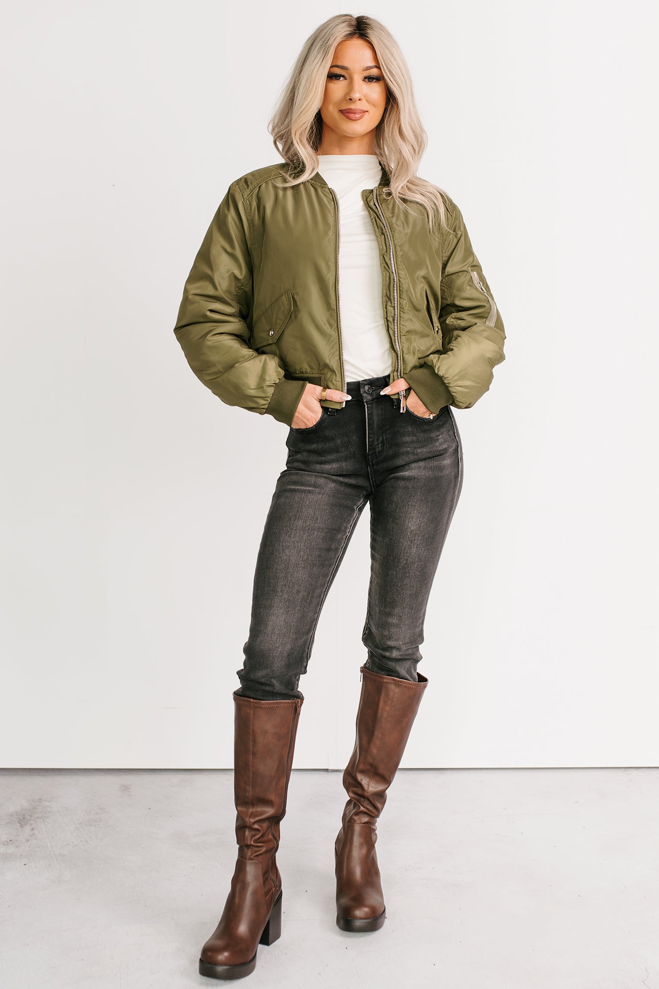 Call This Love Windbreaker Jacket (Olive)-The Formal Wear