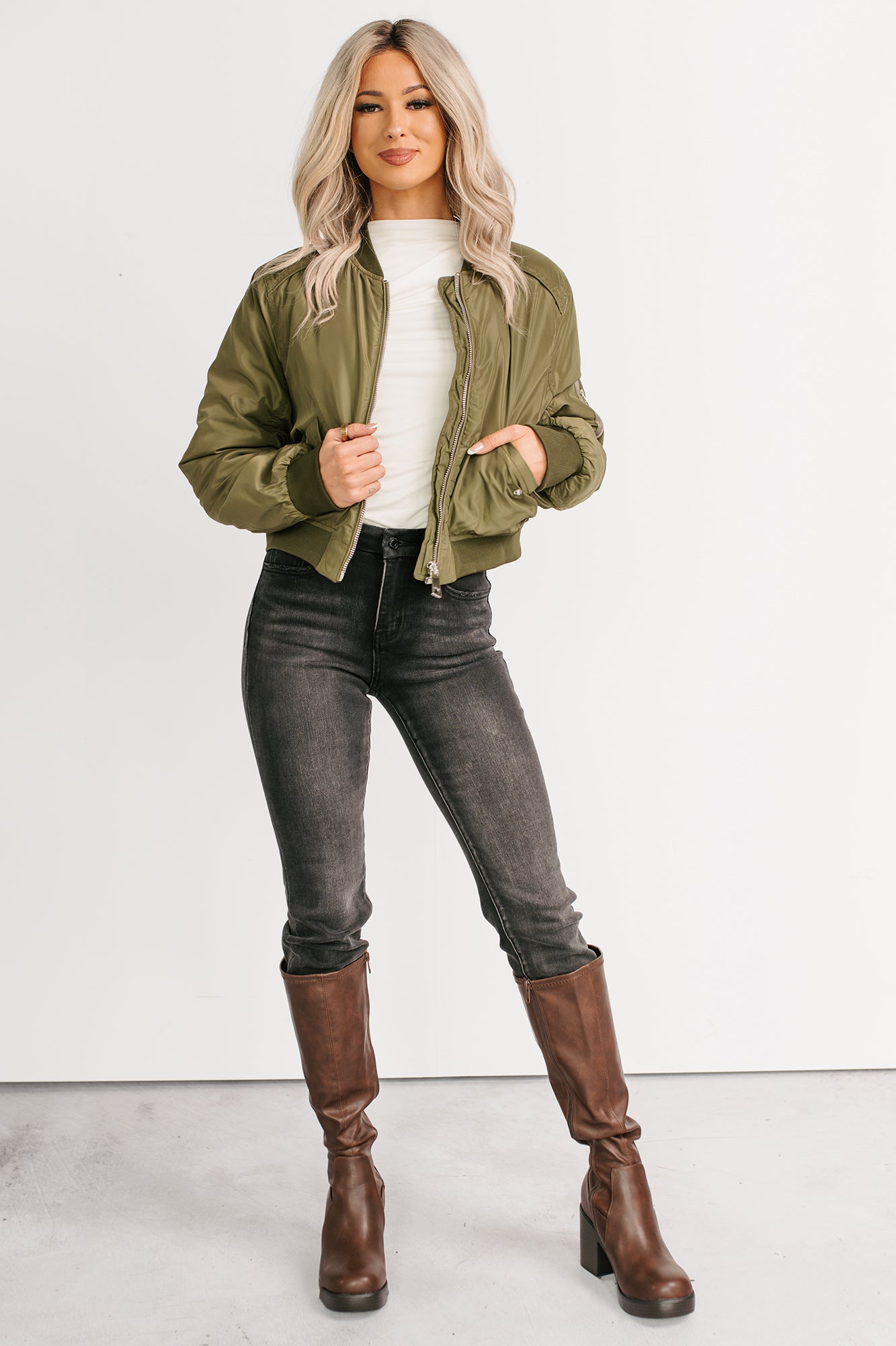 Call This Love Windbreaker Jacket (Olive)-The Formal Wear