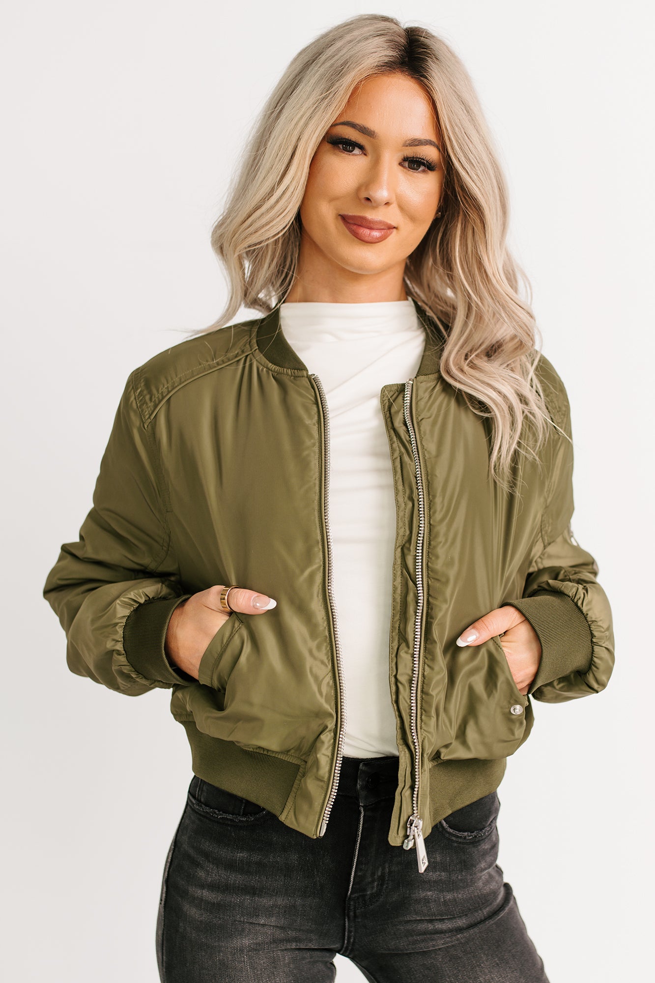 Call This Love Windbreaker Jacket (Olive)-The Formal Wear