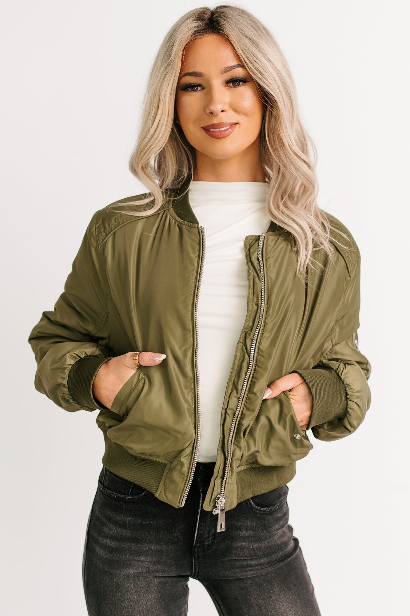 Call This Love Windbreaker Jacket (Olive)-The Formal Wear