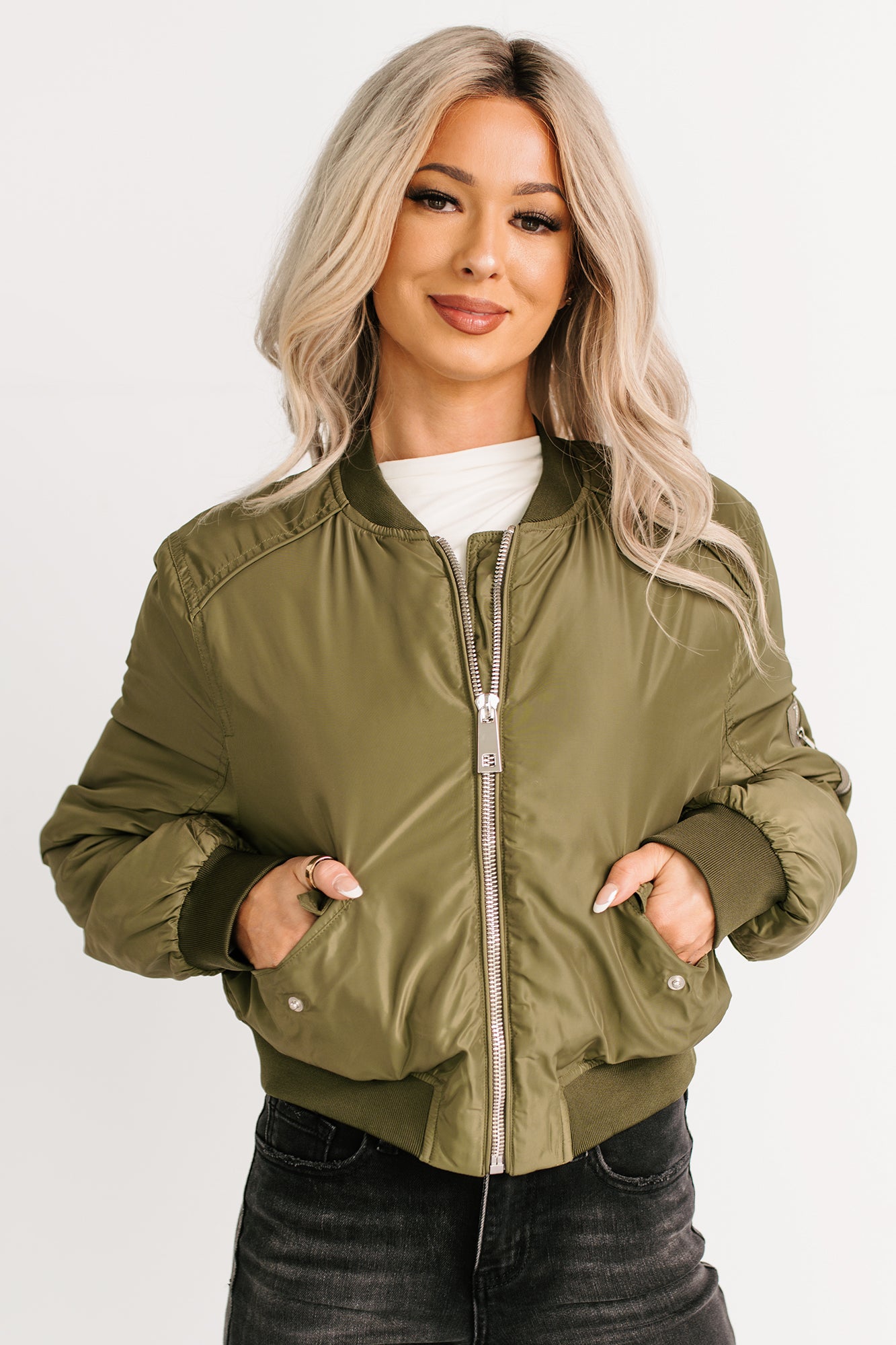 Call This Love Windbreaker Jacket (Olive)-The Formal Wear