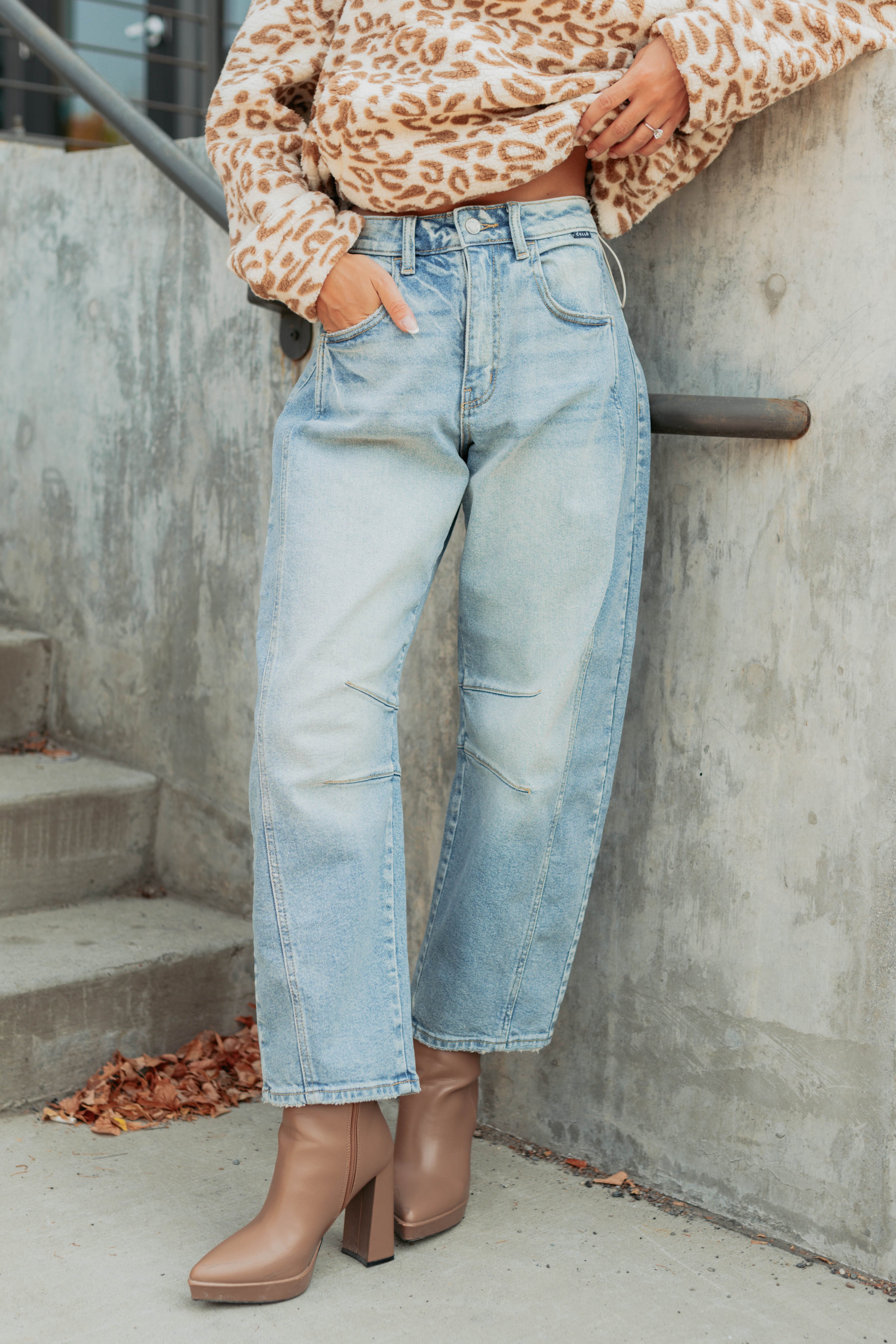 Colette Mid Rise Barrel Cello Jeans (Vintage Medium)-The Formal Wear