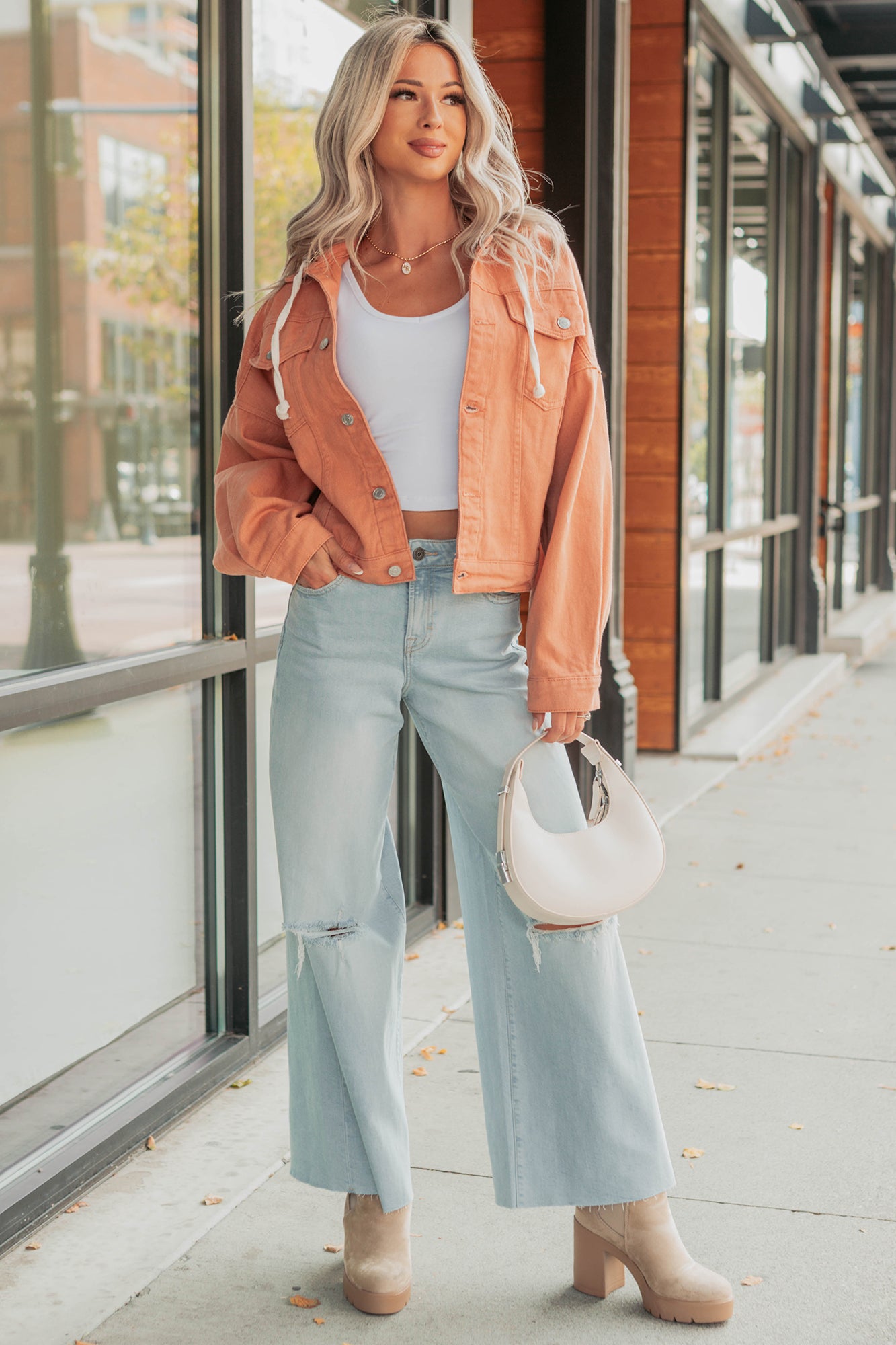 Vivienne Wide Leg Ripped Hidden Jeans (Light)-The Formal Wear