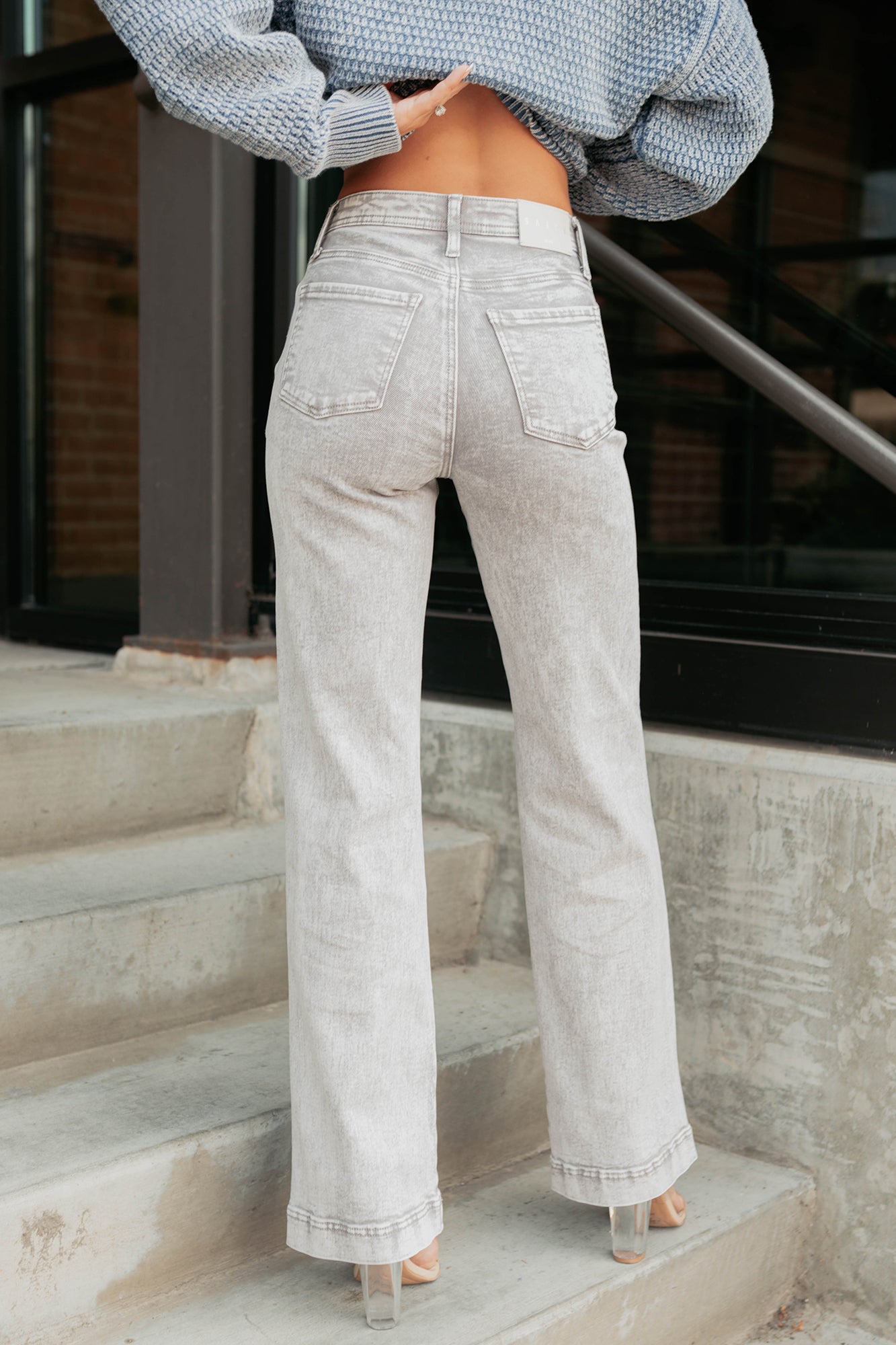 Haven Tummy Control Saige Denim Straight Jeans (Silver Grey)-The Formal Wear
