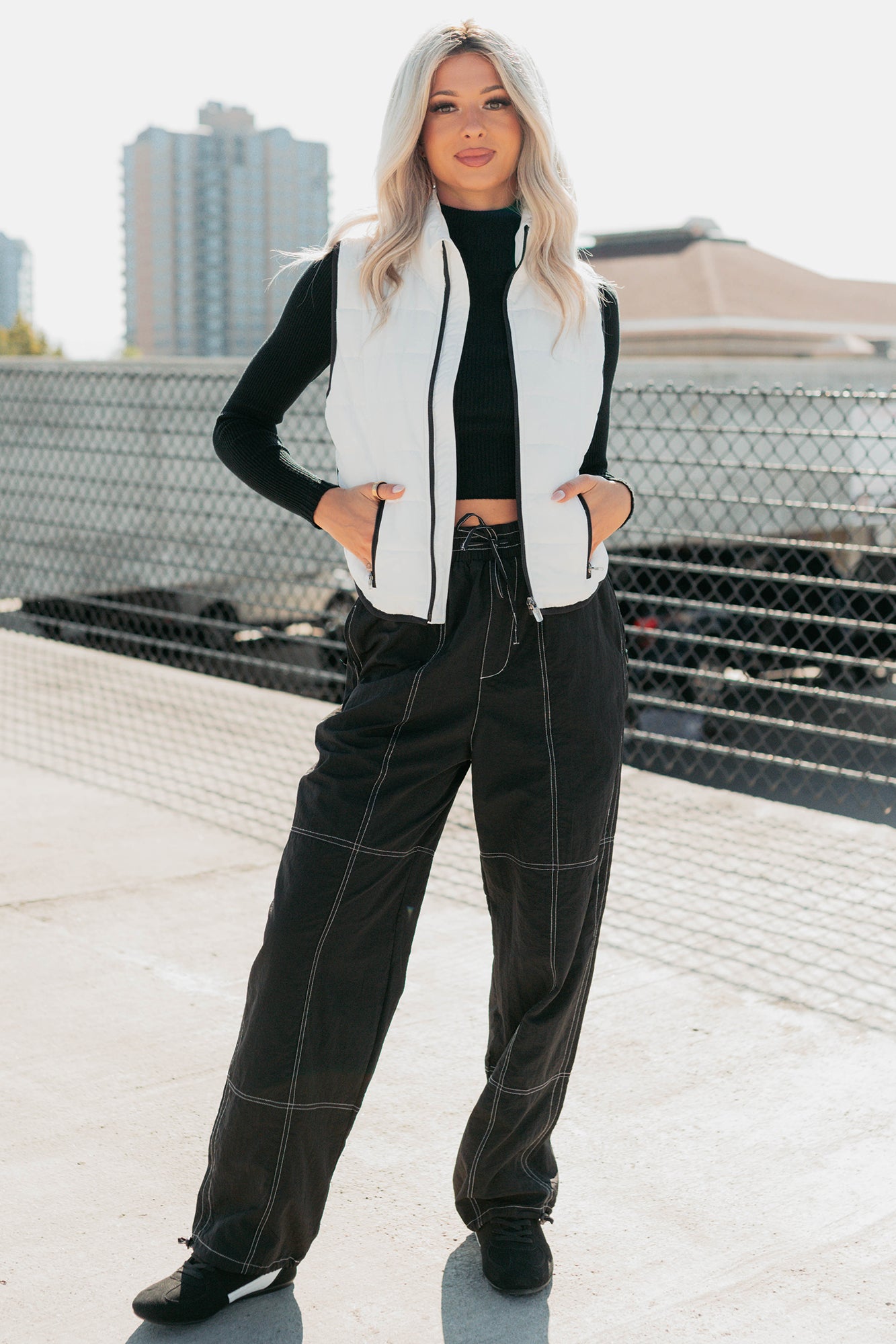 No Plot Needed Parachute Jogger Pants (Black)-The Formal Wear