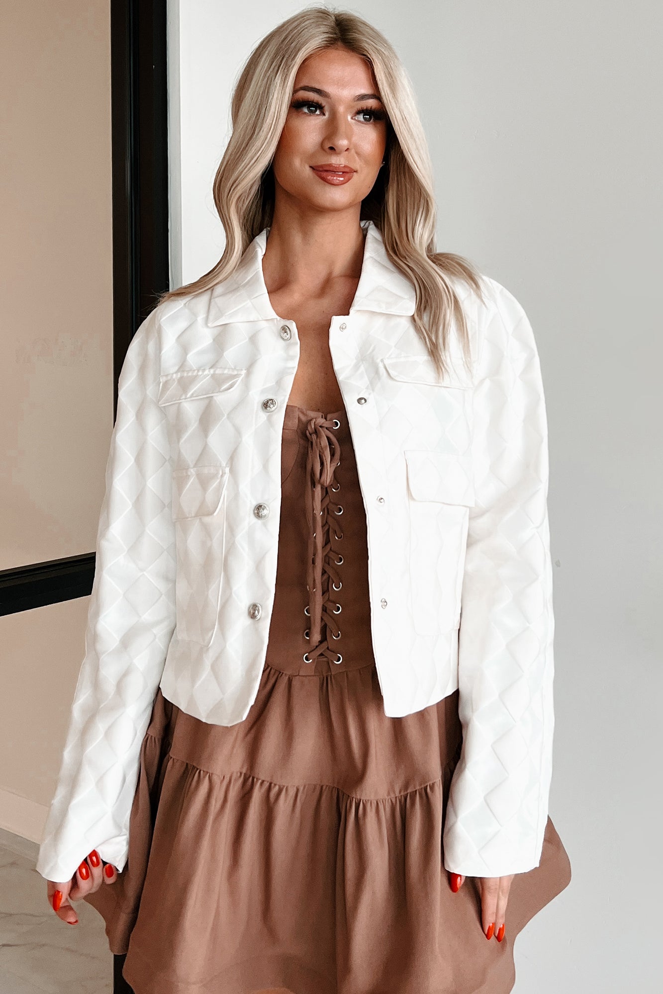 Moving Pawns Woven Checker Jacket (Off White)-The Formal Wear