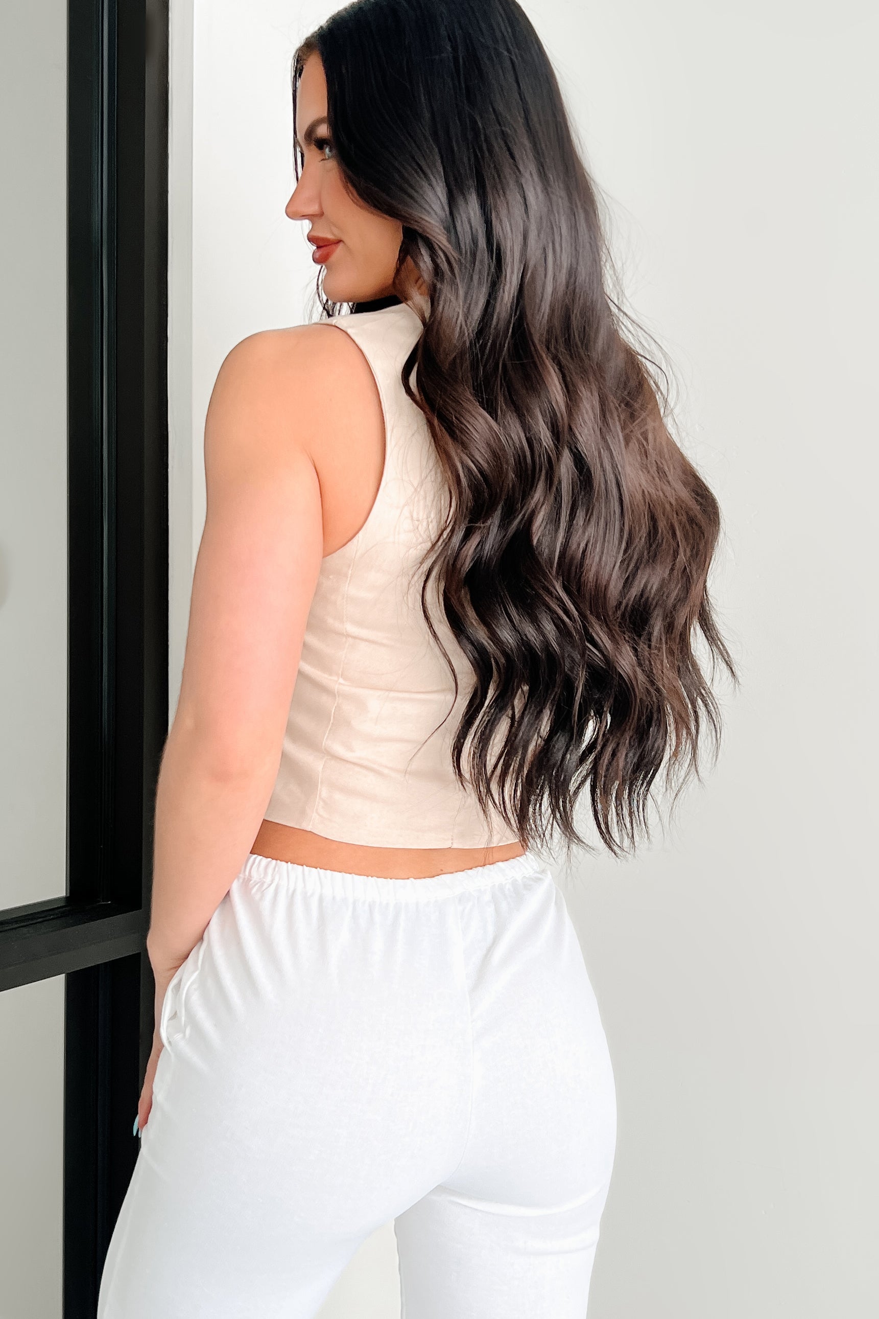 Suit Up & Show Up Tailored Linen Vest (Khaki)-The Formal Wear