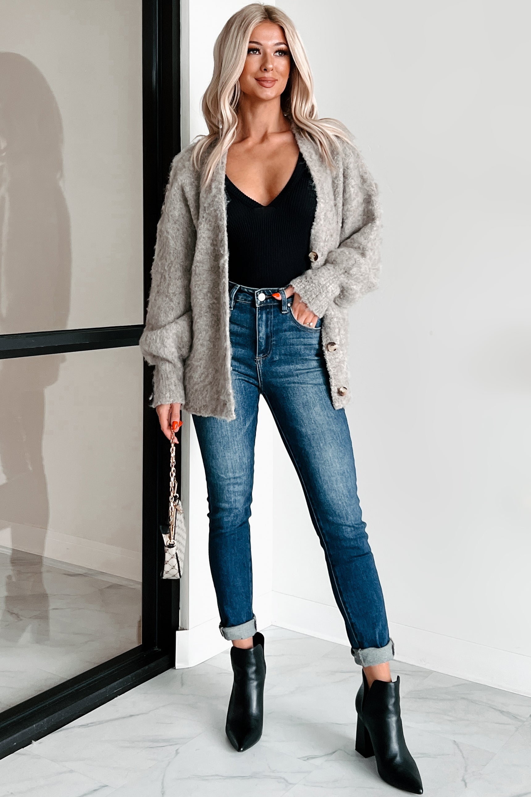 Acacia High Rise Non-Distressed Risen Skinny Jeans (Dark)-The Formal Wear