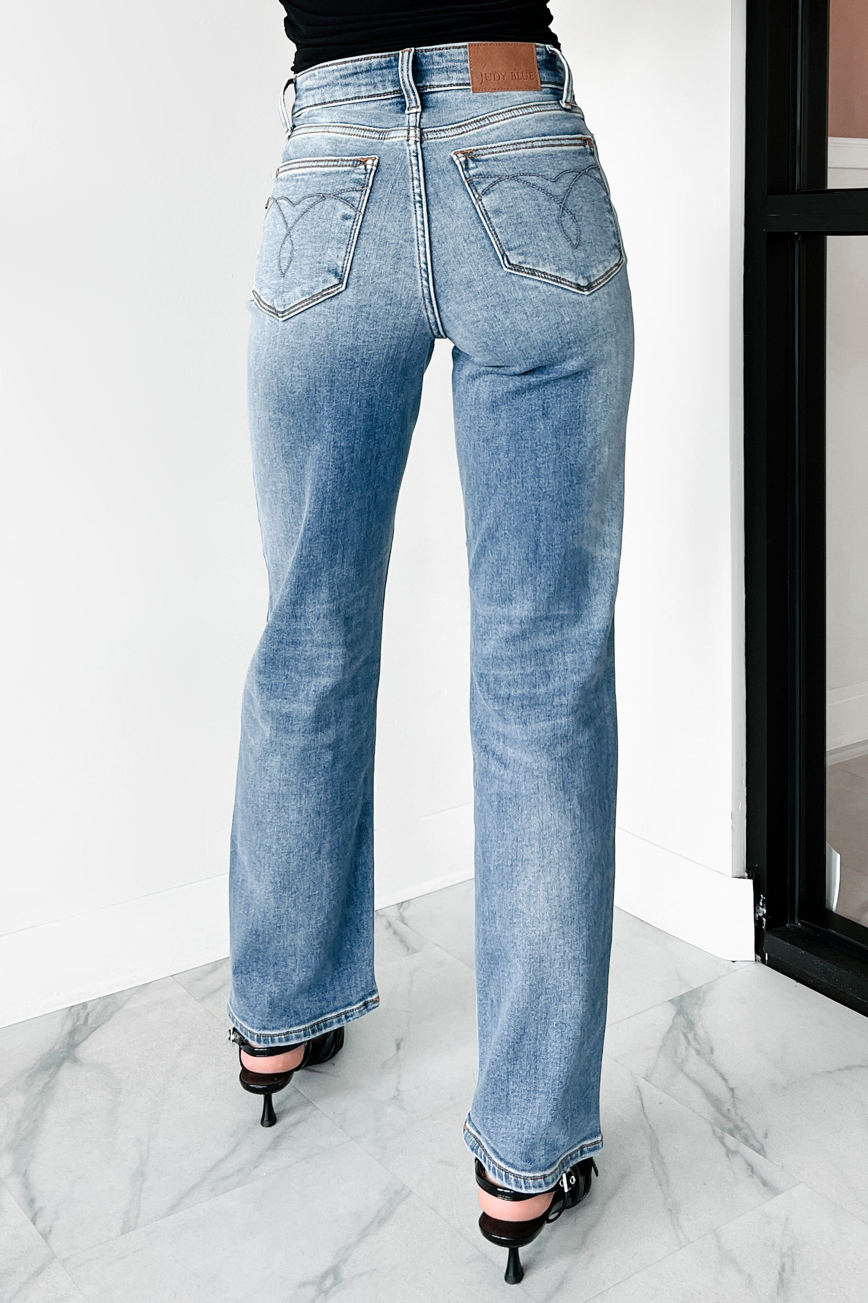 Anderson High Waist Judy Blue Straight Leg Jeans (Medium)-The Formal Wear