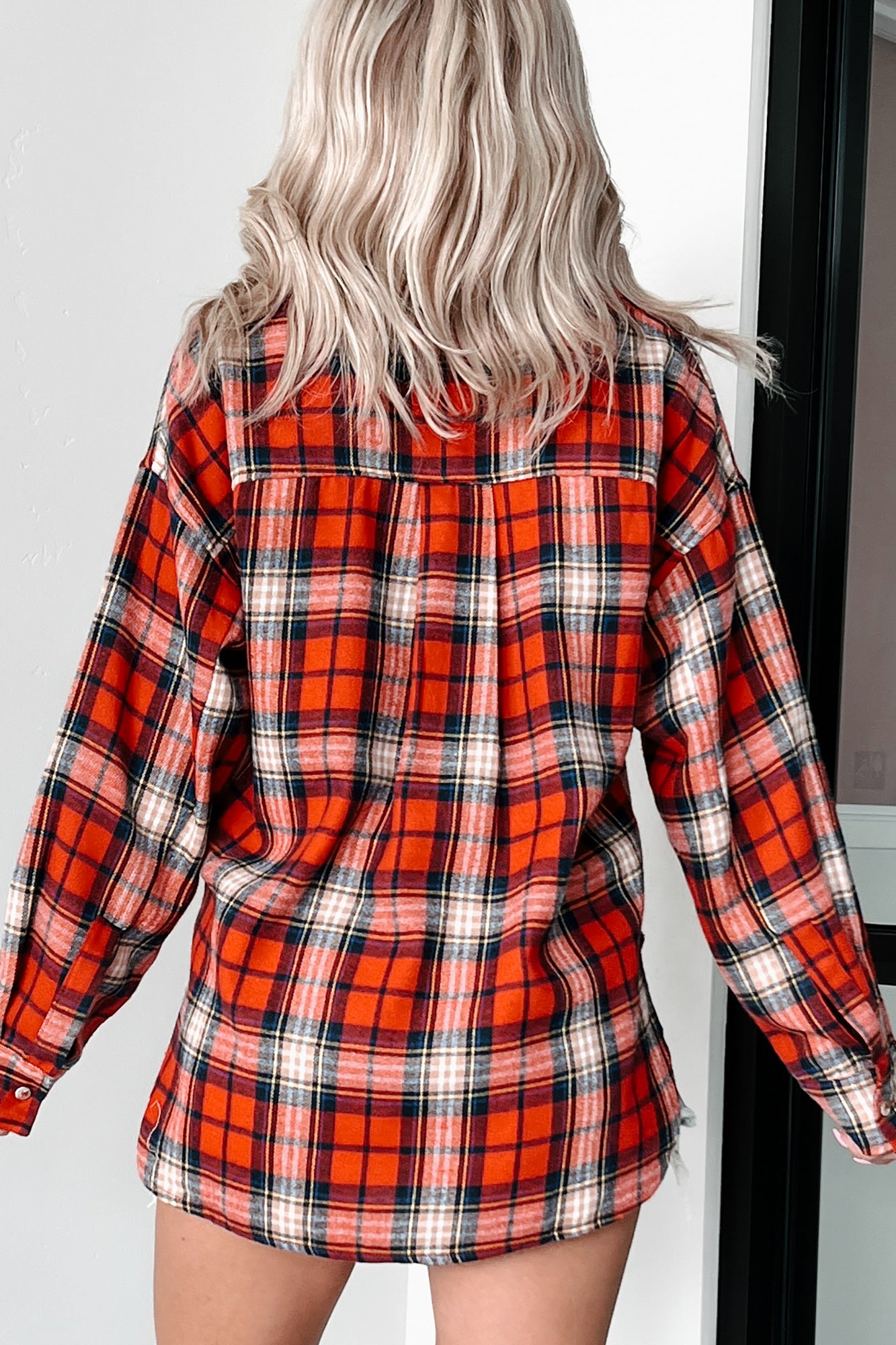 Blanchard Oversized Plaid Pullover Shirt (Red)-The Formal Wear