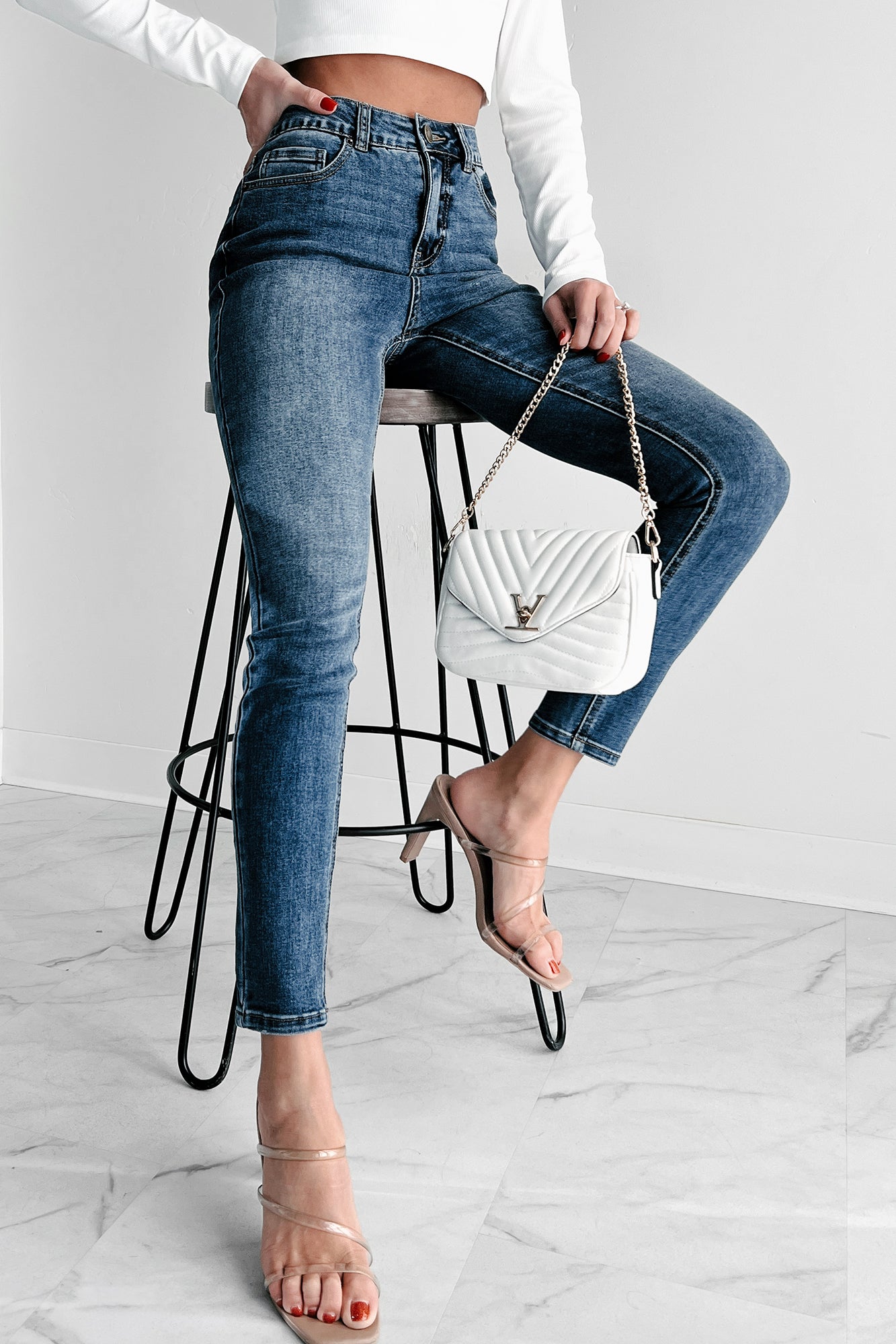 Adriana High Rise Non-Distressed Skinny Jeans (Medium)-The Formal Wear