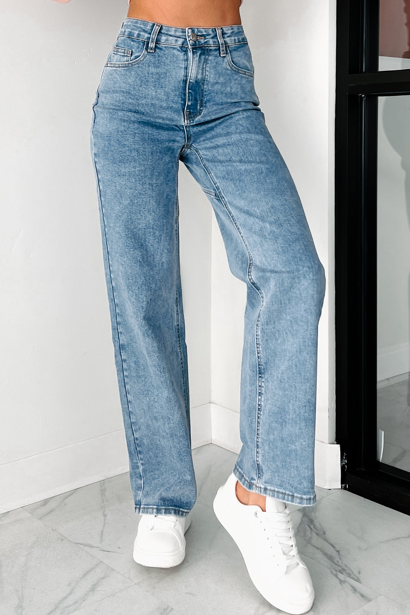 Tyelee TheFormalWear Original Non-Distressed Wide Leg Jeans (Medium Wash)-The Formal Wear