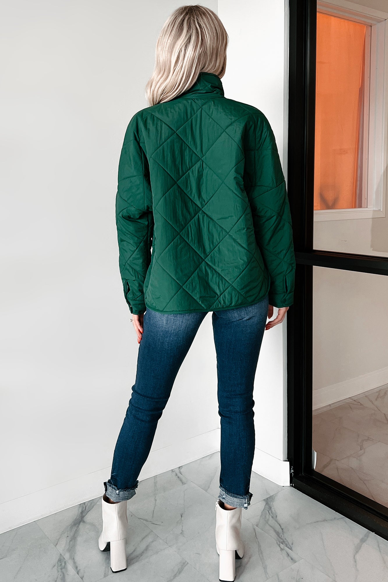 Autumn Memories Quilted Jacket (Varsity Green)-The Formal Wear