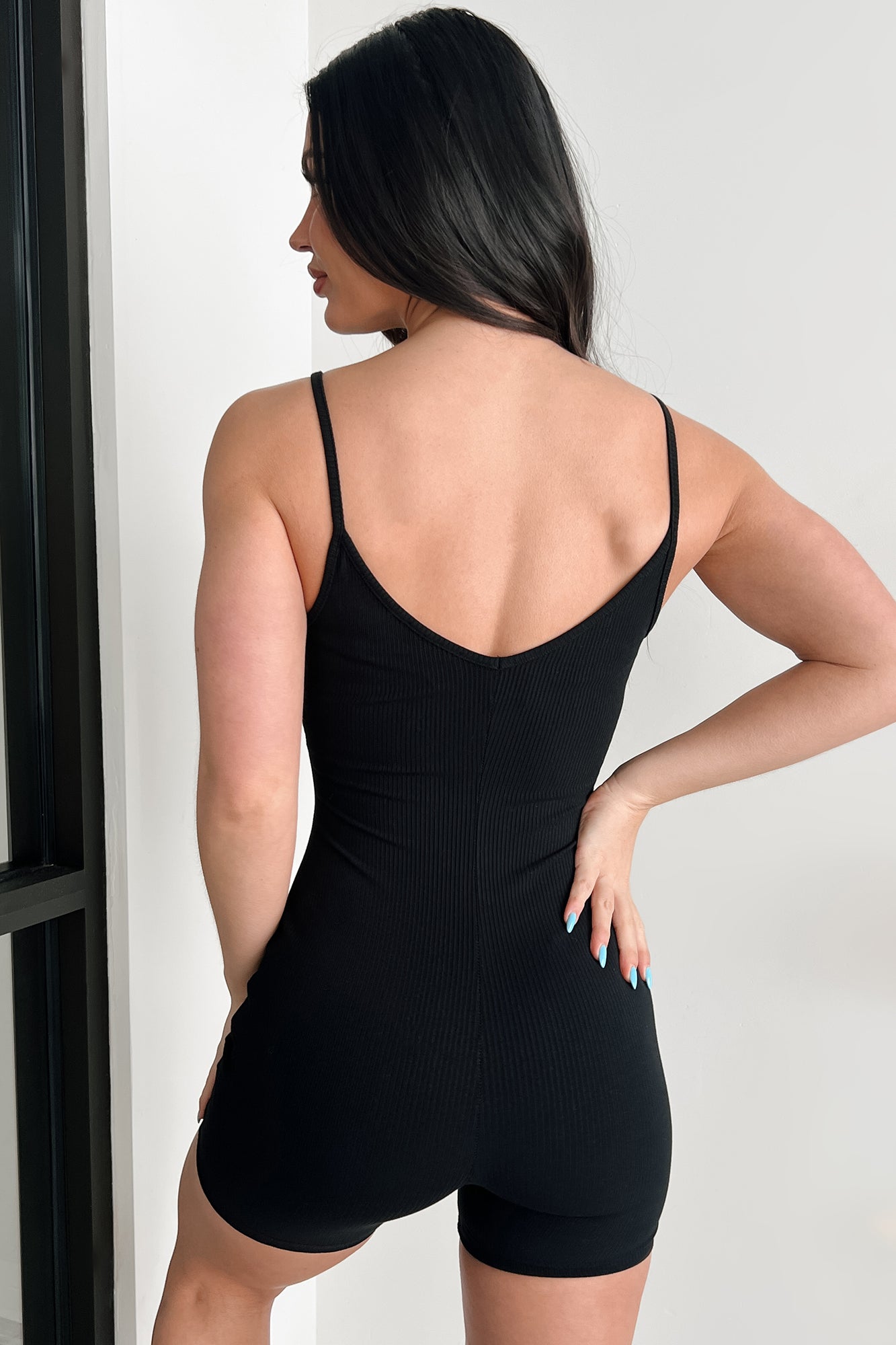 Ready Set Hustle Sleeveless Fitted Romper (Black)-The Formal Wear