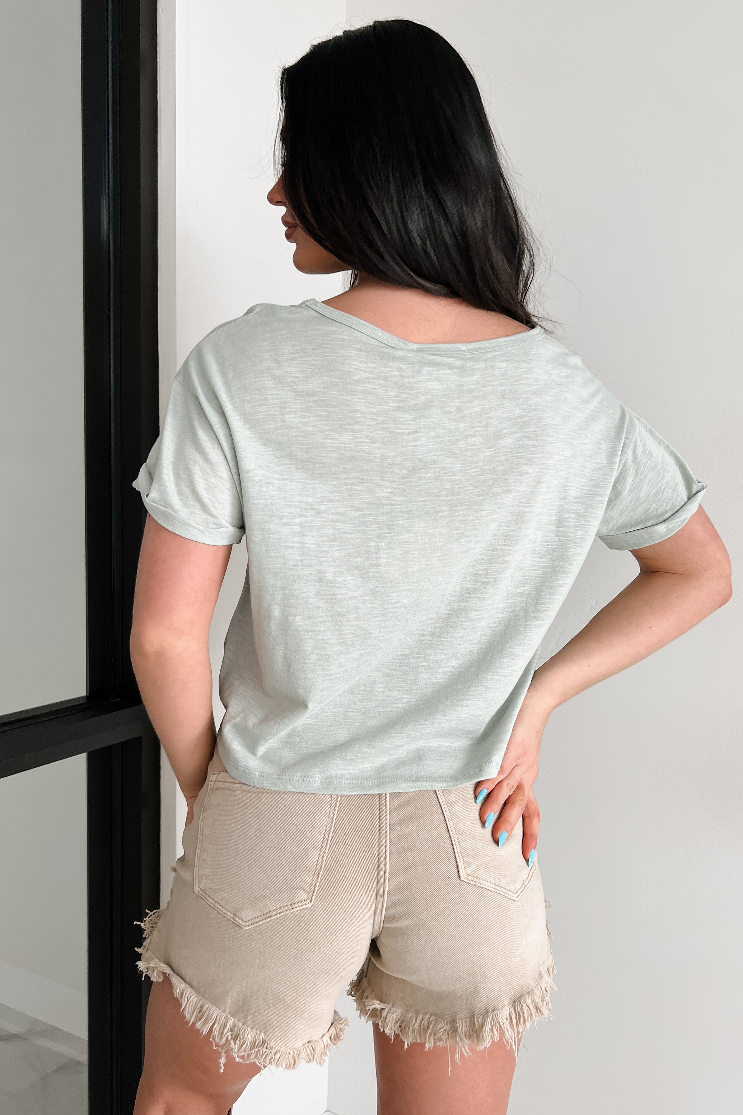 Back In The Saddle Boxy Bull Skull Graphic T-Shirt (Sage)-The Formal Wear