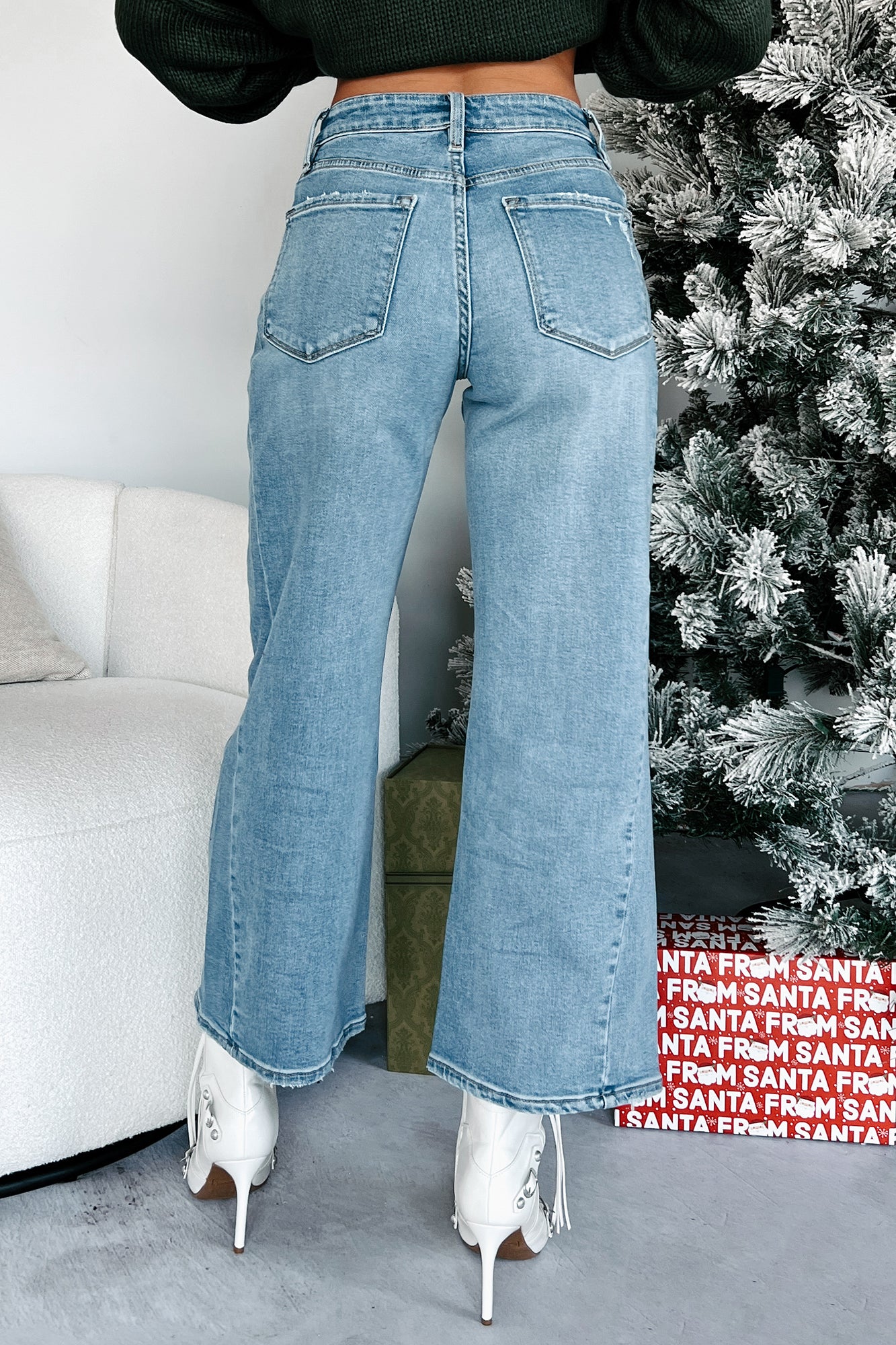 Brayden High Rise Wide Leg Baggy Vervet Jeans (Medium Light)-The Formal Wear