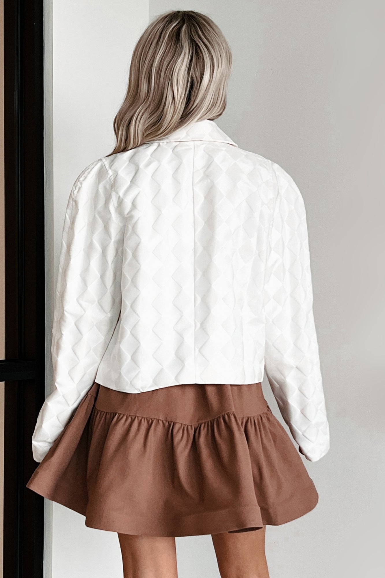 Moving Pawns Woven Checker Jacket (Off White)-The Formal Wear