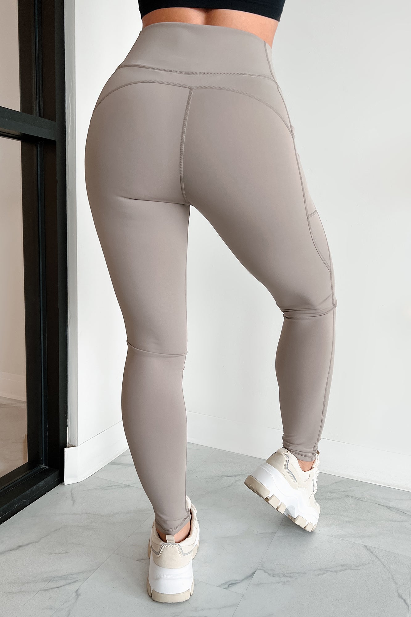 Reaction Time Side Pocket Leggings (Mocha)-The Formal Wear