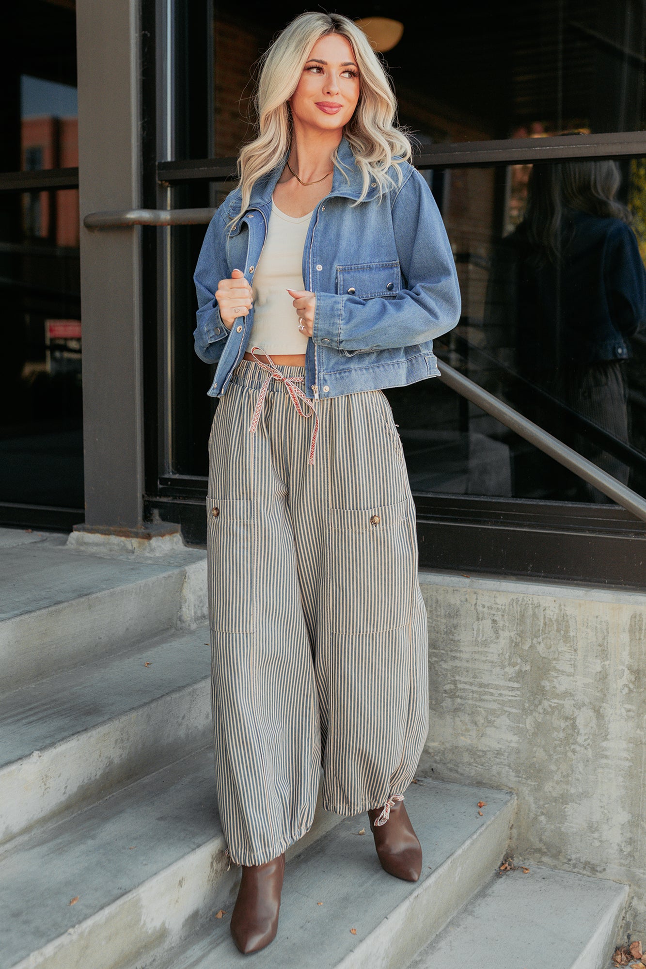 Open Days Denim Cargo Jacket (Medium)-The Formal Wear