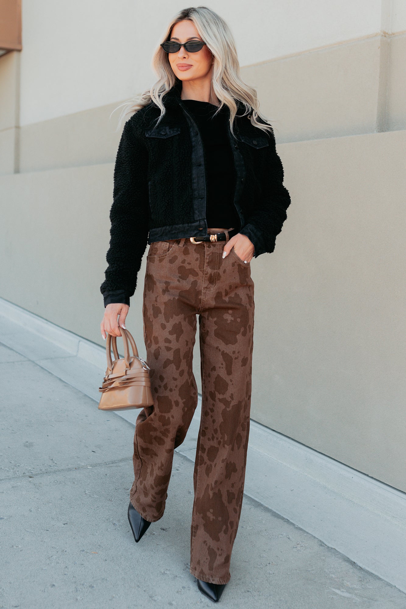 No Worries Here Sherpa Crop Kancan Jacket (Black)-The Formal Wear