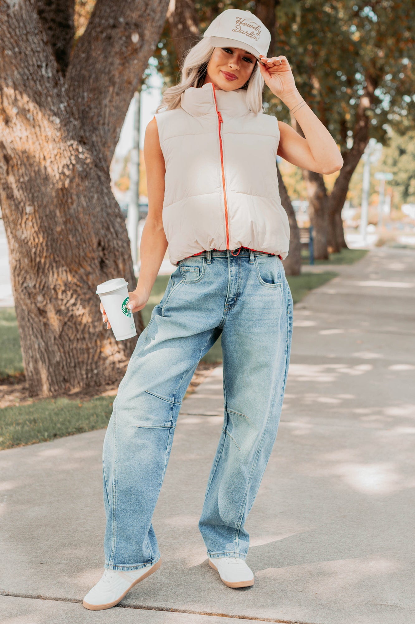 On The Reverse Side Reversible Puffer Vest (Tomato/Beige)-The Formal Wear