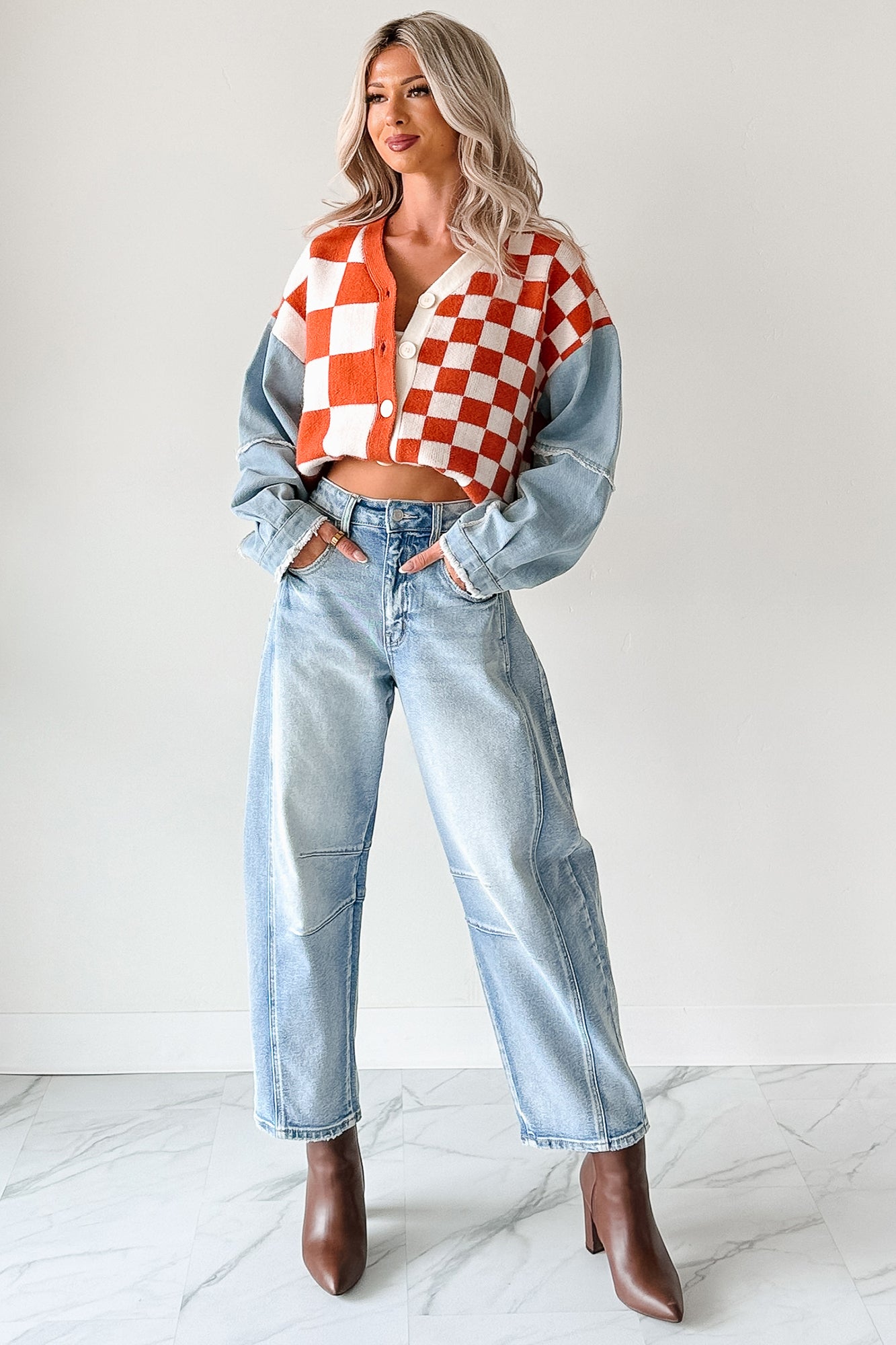 Colette Mid Rise Barrel Cello Jeans (Light)-The Formal Wear