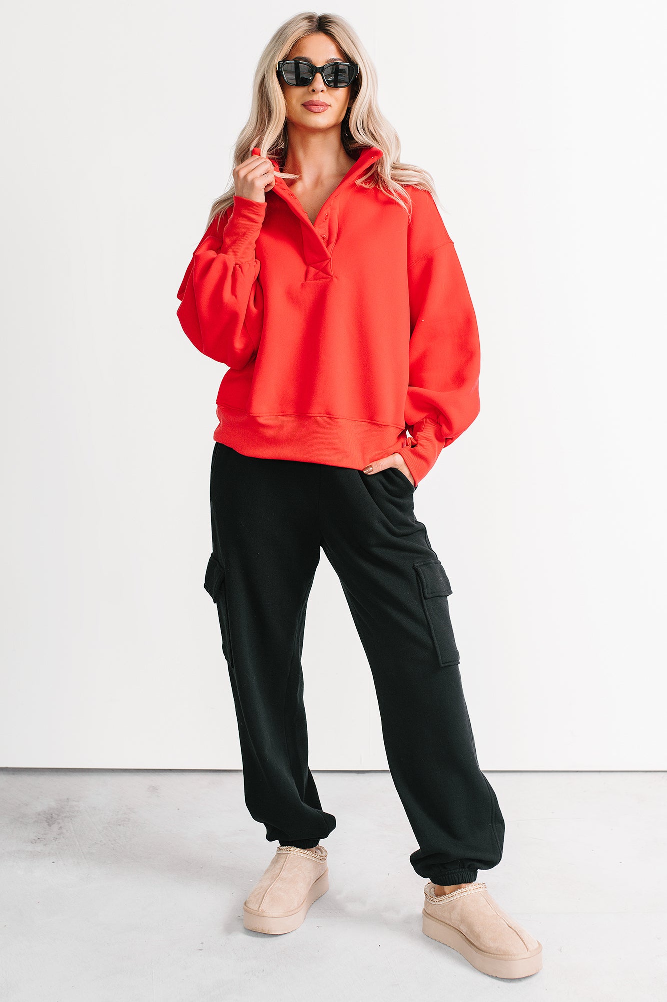 Practicing Patience Fleece Cargo Joggers (Black)-The Formal Wear