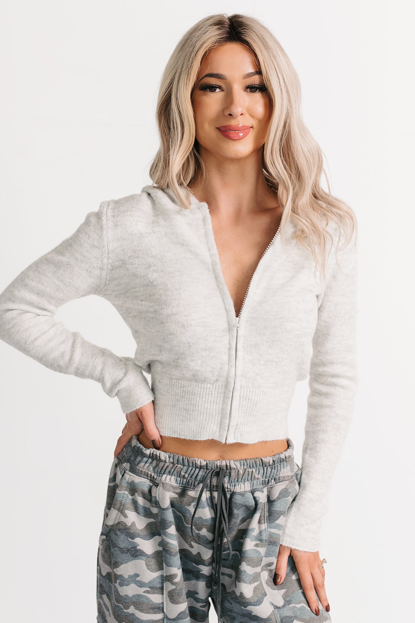 Comfy Chapter Zip-Up Hoodie (Heather Grey)-The Formal Wear