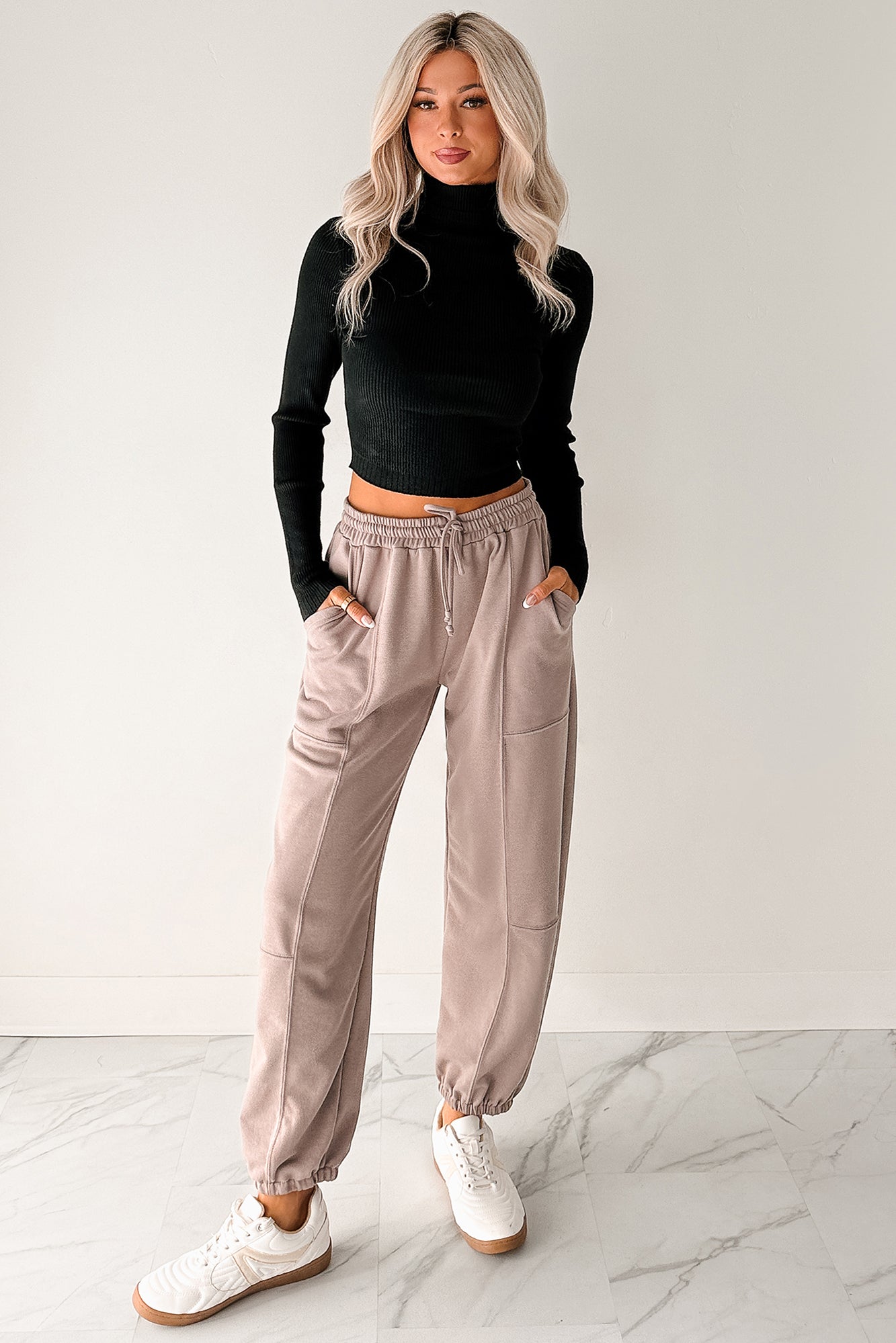 Casual Darling High Rise Jogger Sweatpants (Mocha)-The Formal Wear