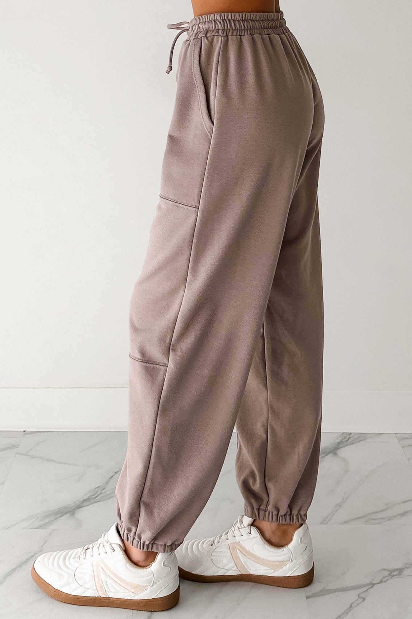 Casual Darling High Rise Jogger Sweatpants (Mocha)-The Formal Wear