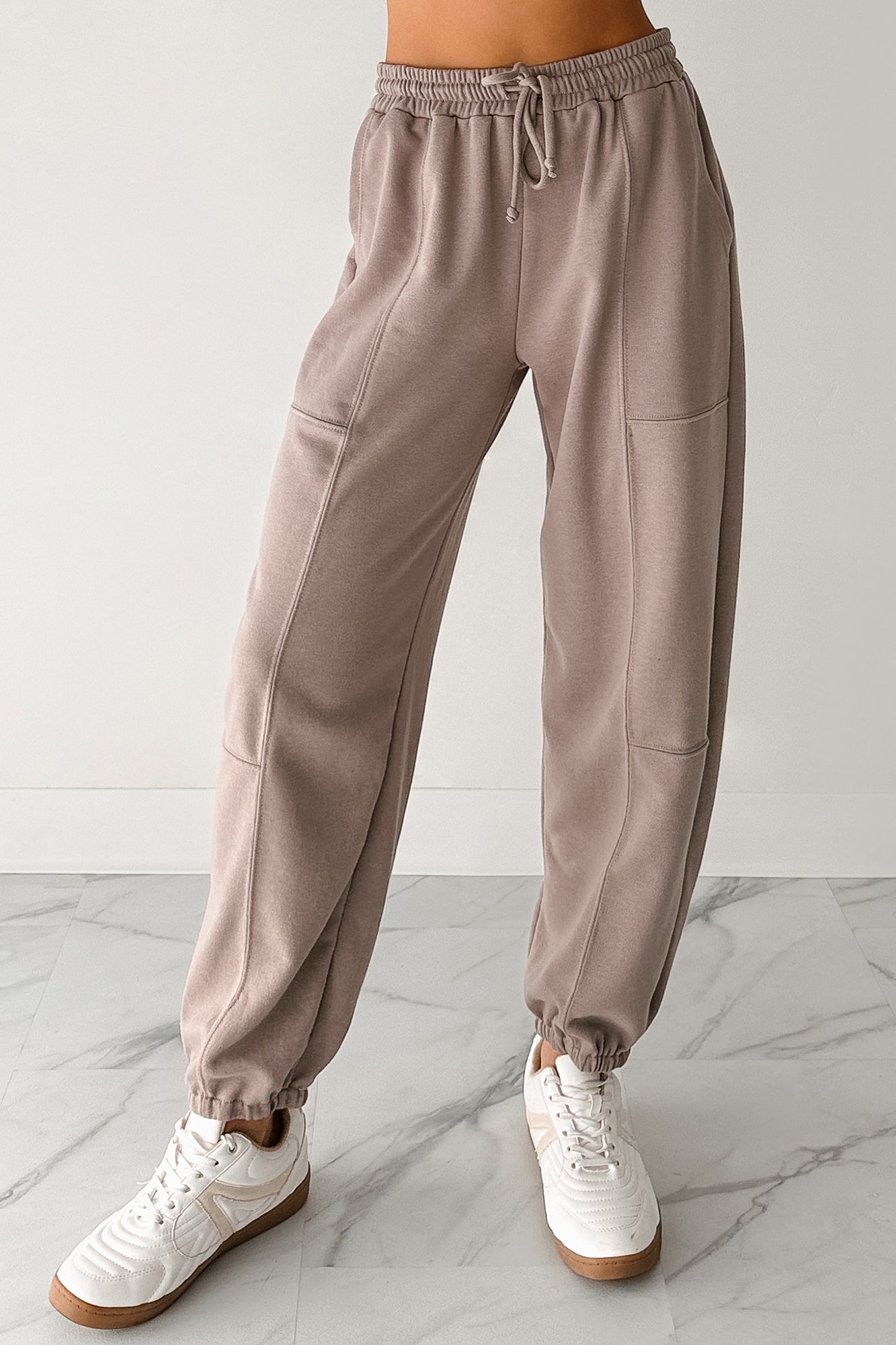 Casual Darling High Rise Jogger Sweatpants (Mocha)-The Formal Wear