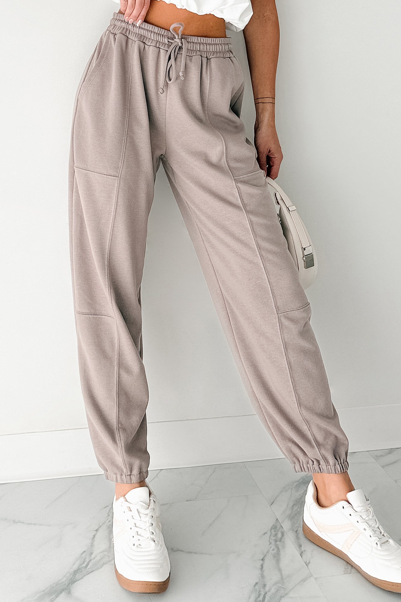Casual Darling High Rise Jogger Sweatpants (Mocha)-The Formal Wear