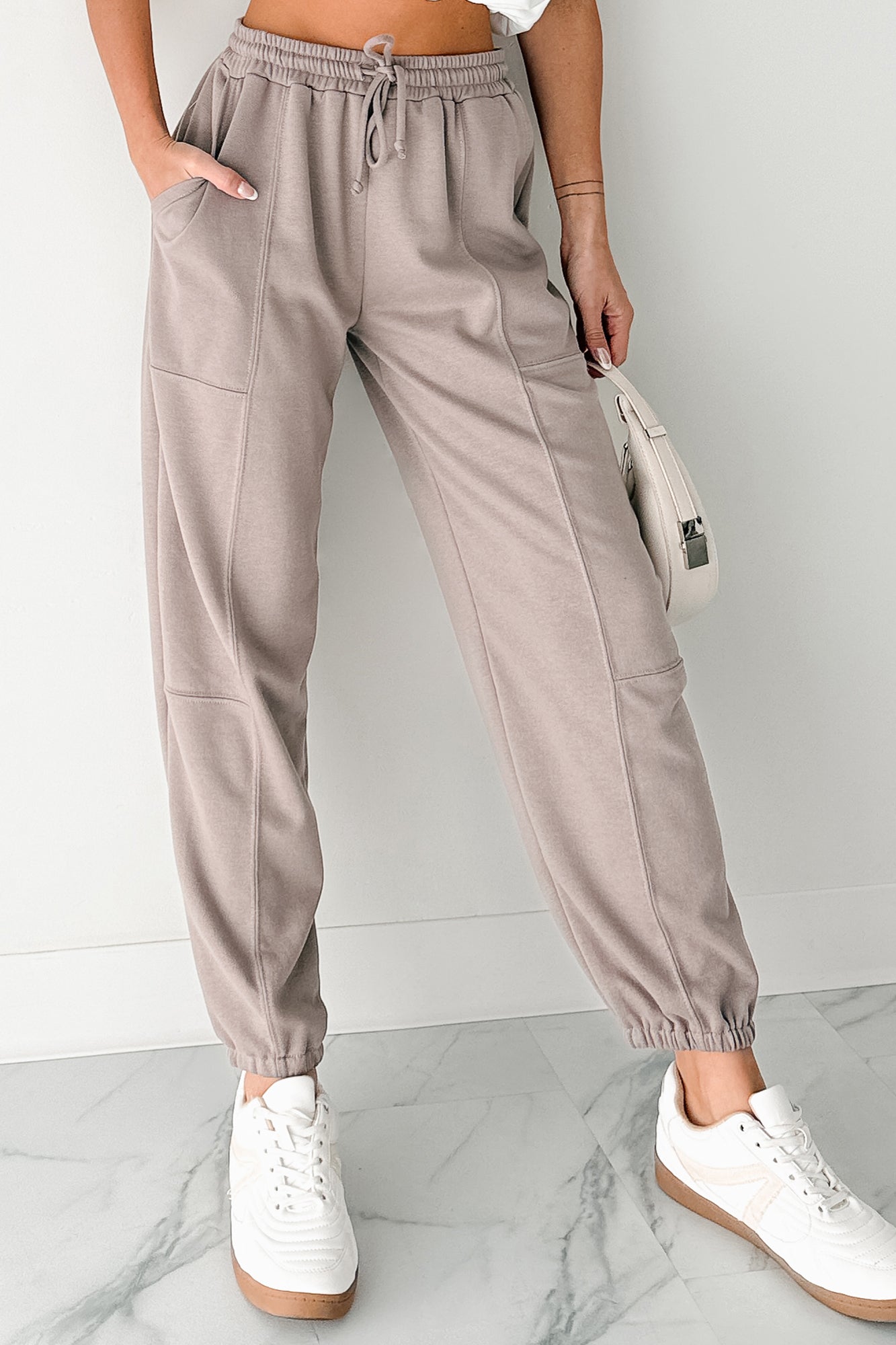 Casual Darling High Rise Jogger Sweatpants (Mocha)-The Formal Wear