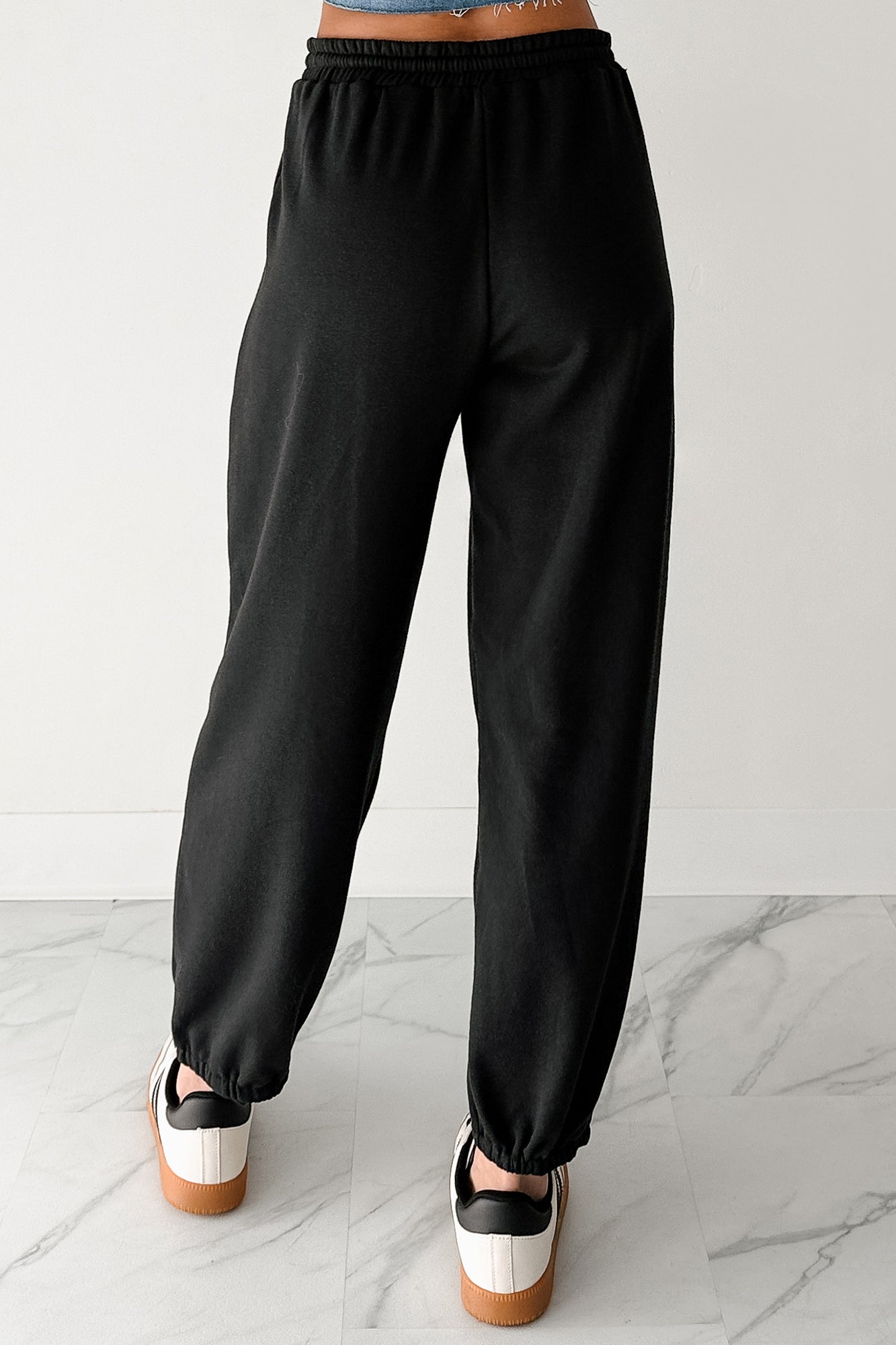 Casual Darling High Rise Jogger Sweatpants (Black)-The Formal Wear