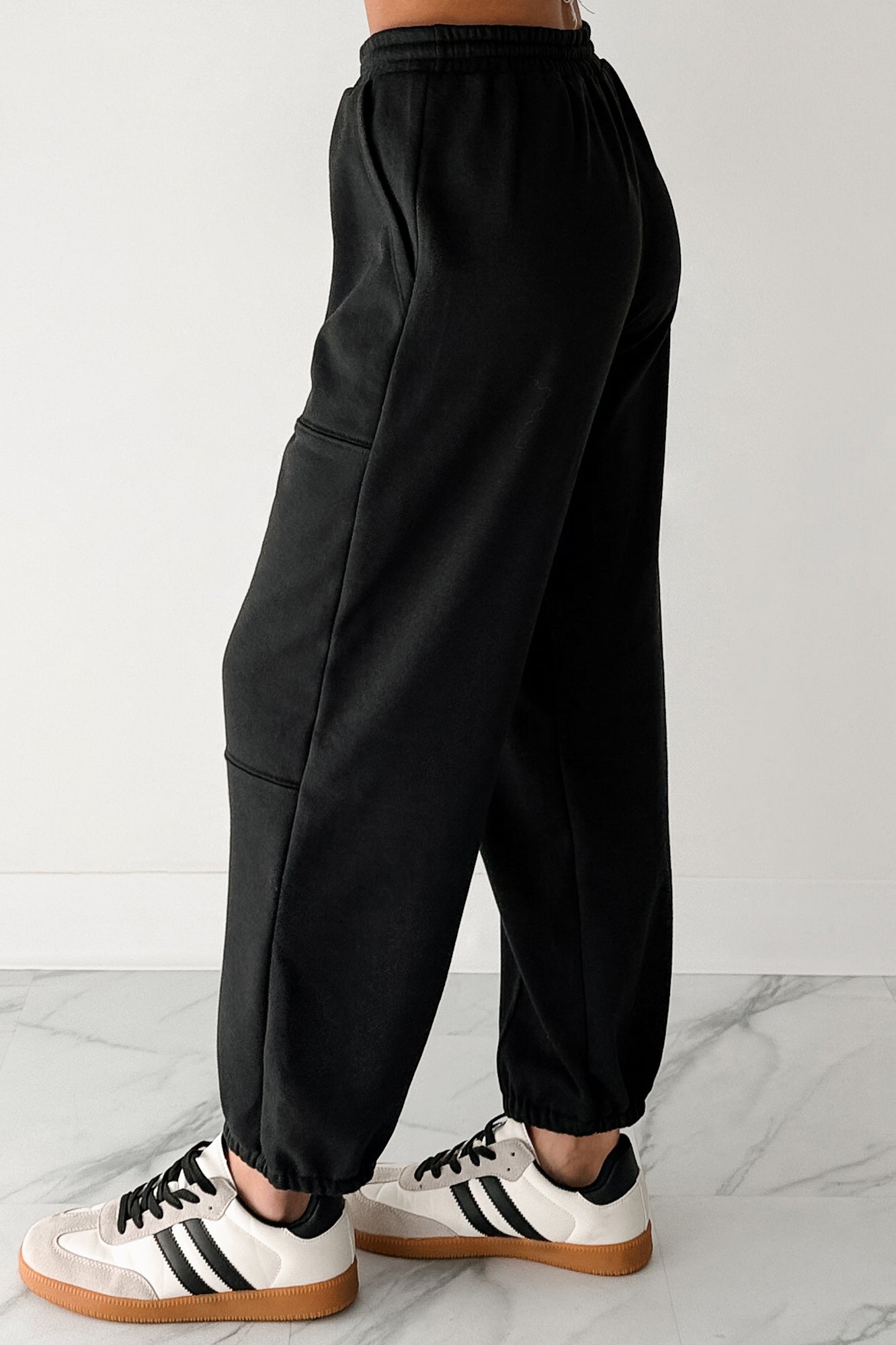 Casual Darling High Rise Jogger Sweatpants (Black)-The Formal Wear