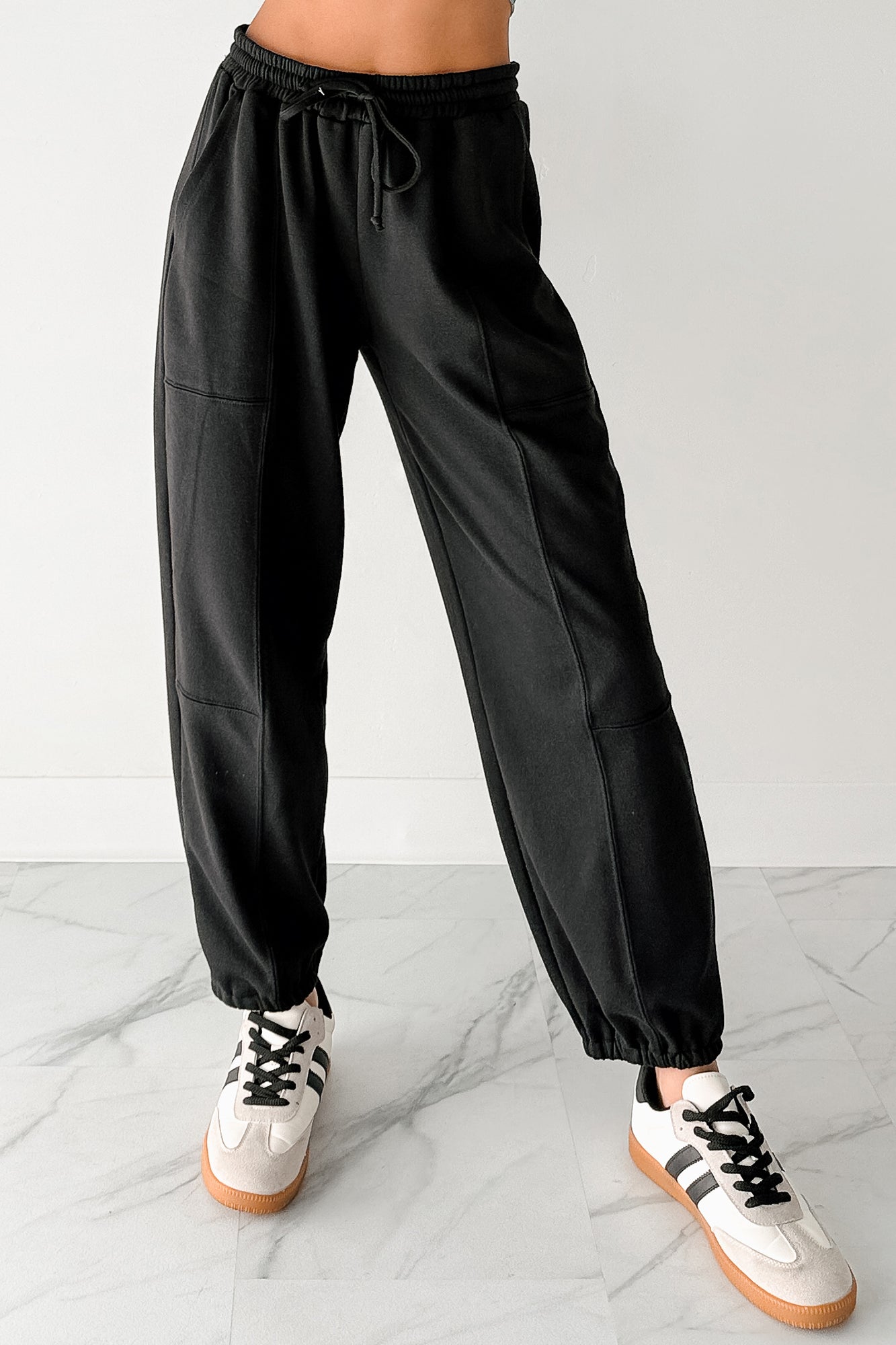 Casual Darling High Rise Jogger Sweatpants (Black)-The Formal Wear