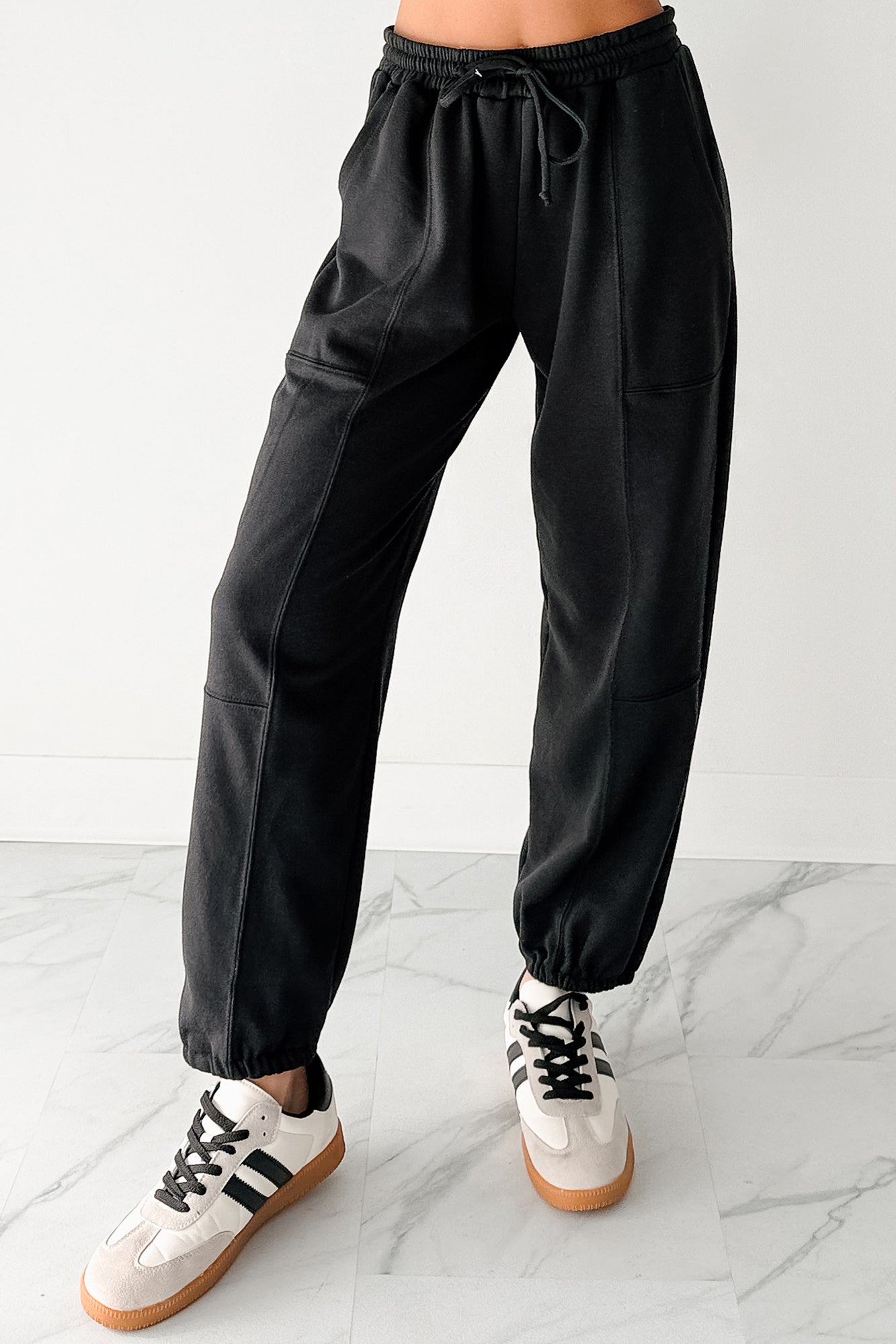 Casual Darling High Rise Jogger Sweatpants (Black)-The Formal Wear