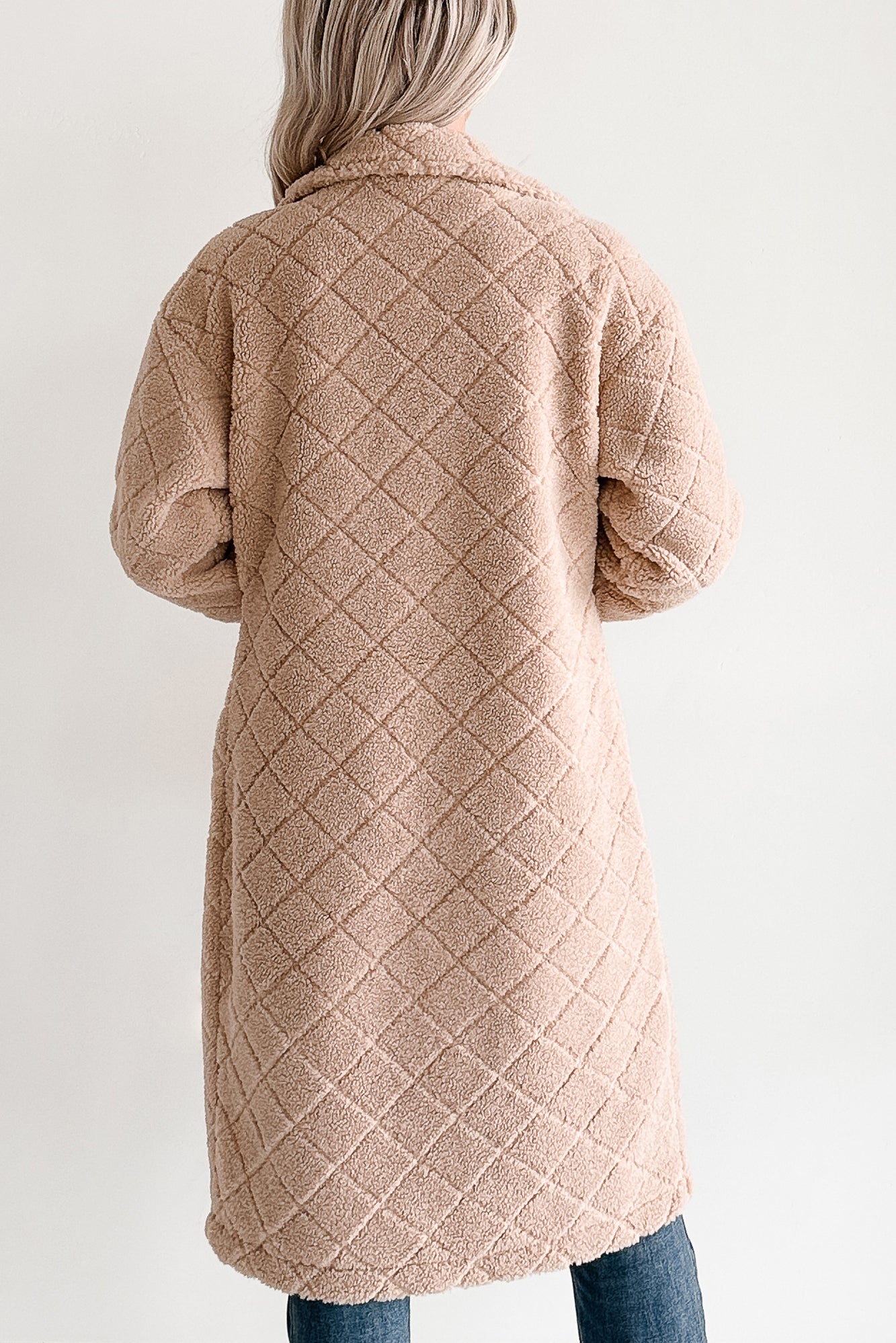 Blanket Weather Quilted Long Shacket (Khaki)-The Formal Wear