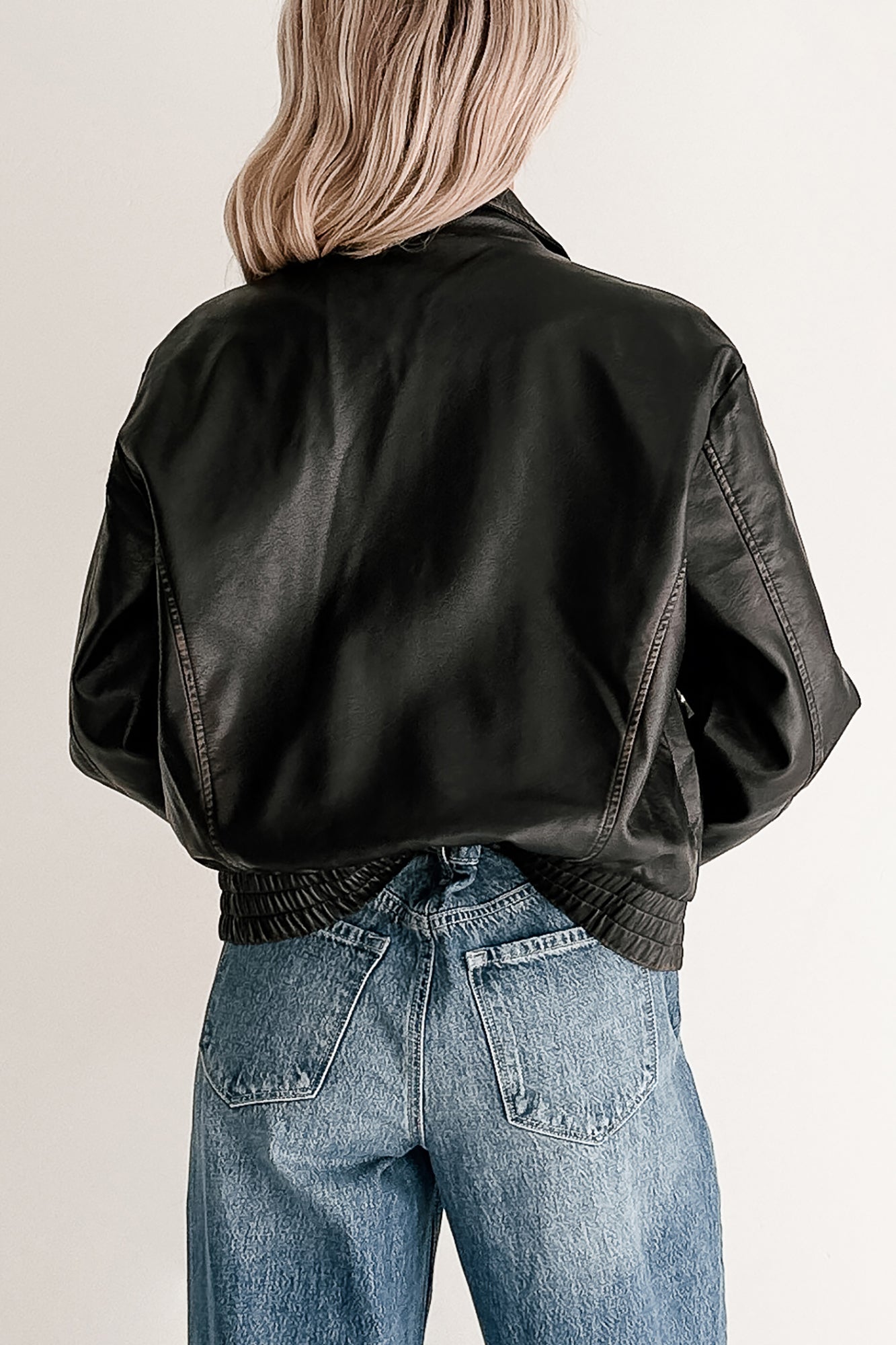 Chic Relevance Faux Leather Jacket (Black)-The Formal Wear