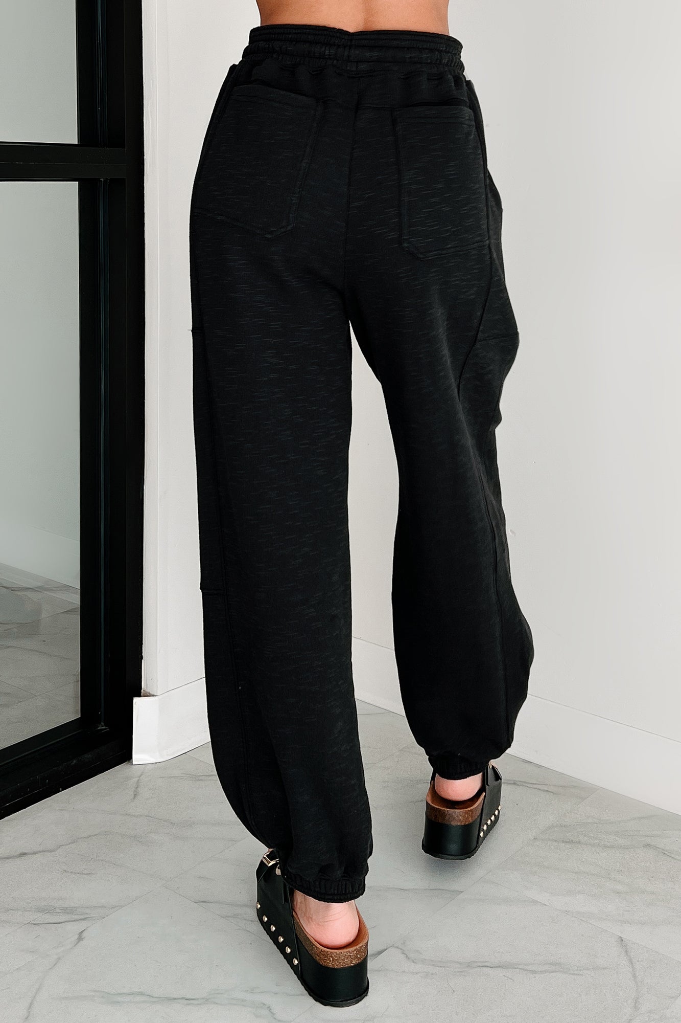 Back To The Basics Drawstring Sweatpants (Black)-The Formal Wear