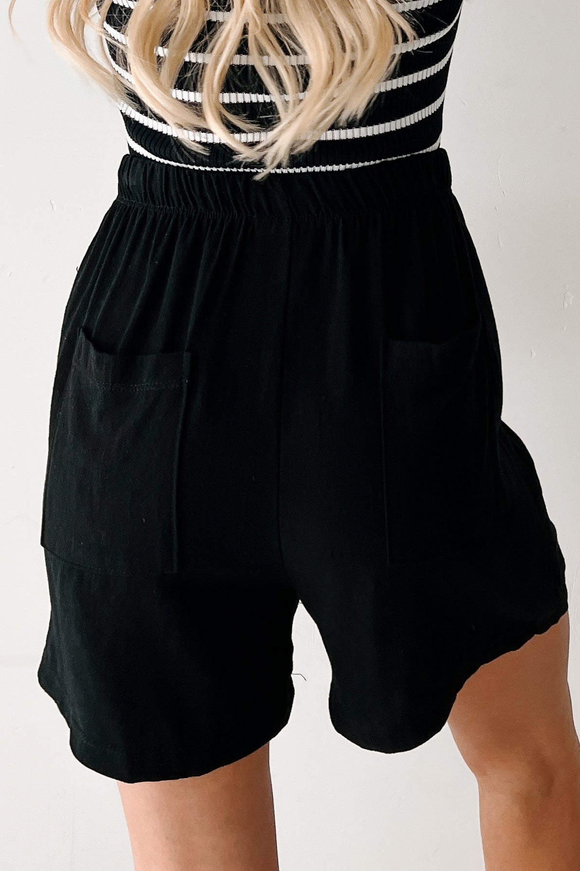 Embracing Flow High Rise Linen Shorts (Black)-The Formal Wear