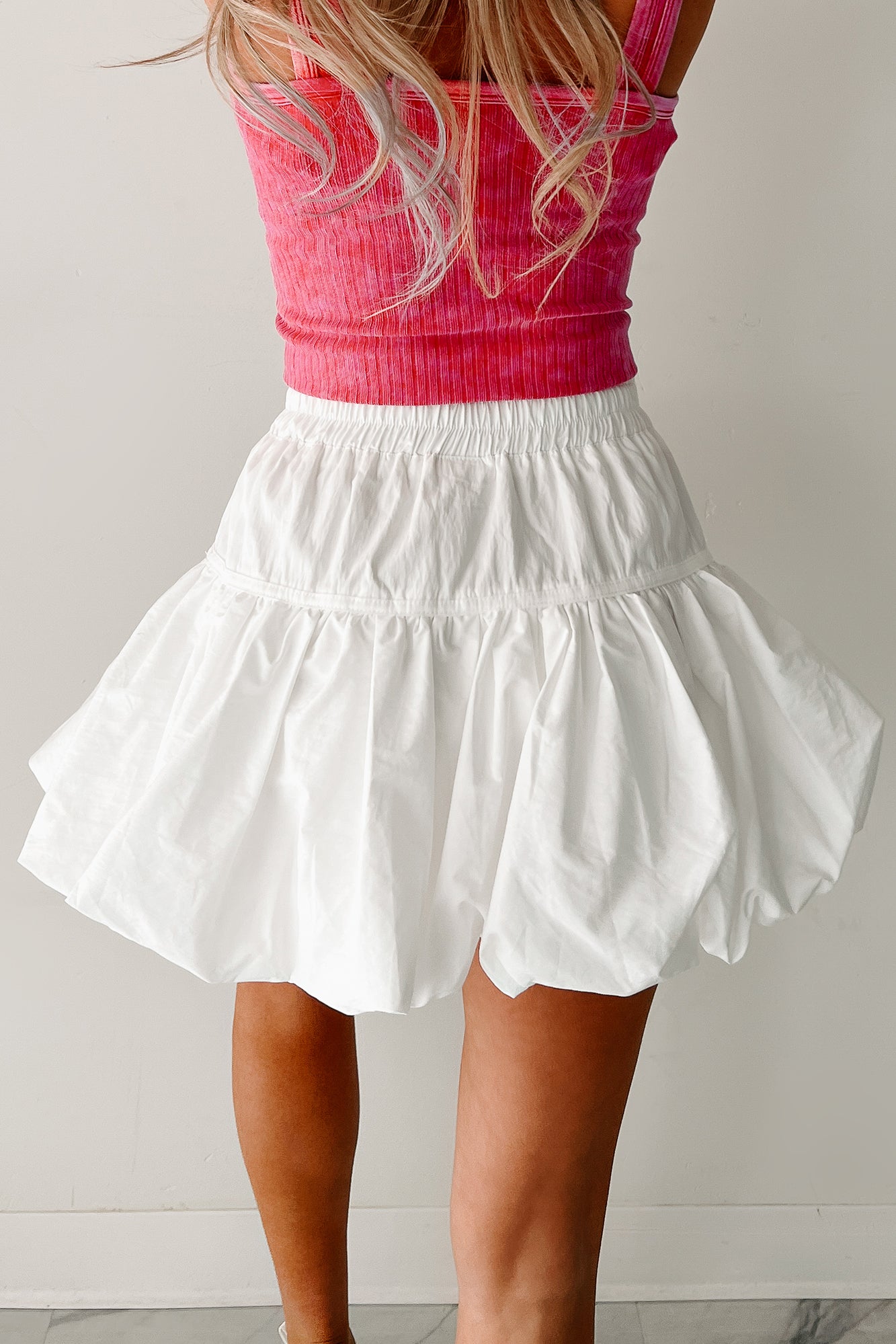 Daydream Darling Bubble Hem Mini Skirt (Ivory)-The Formal Wear