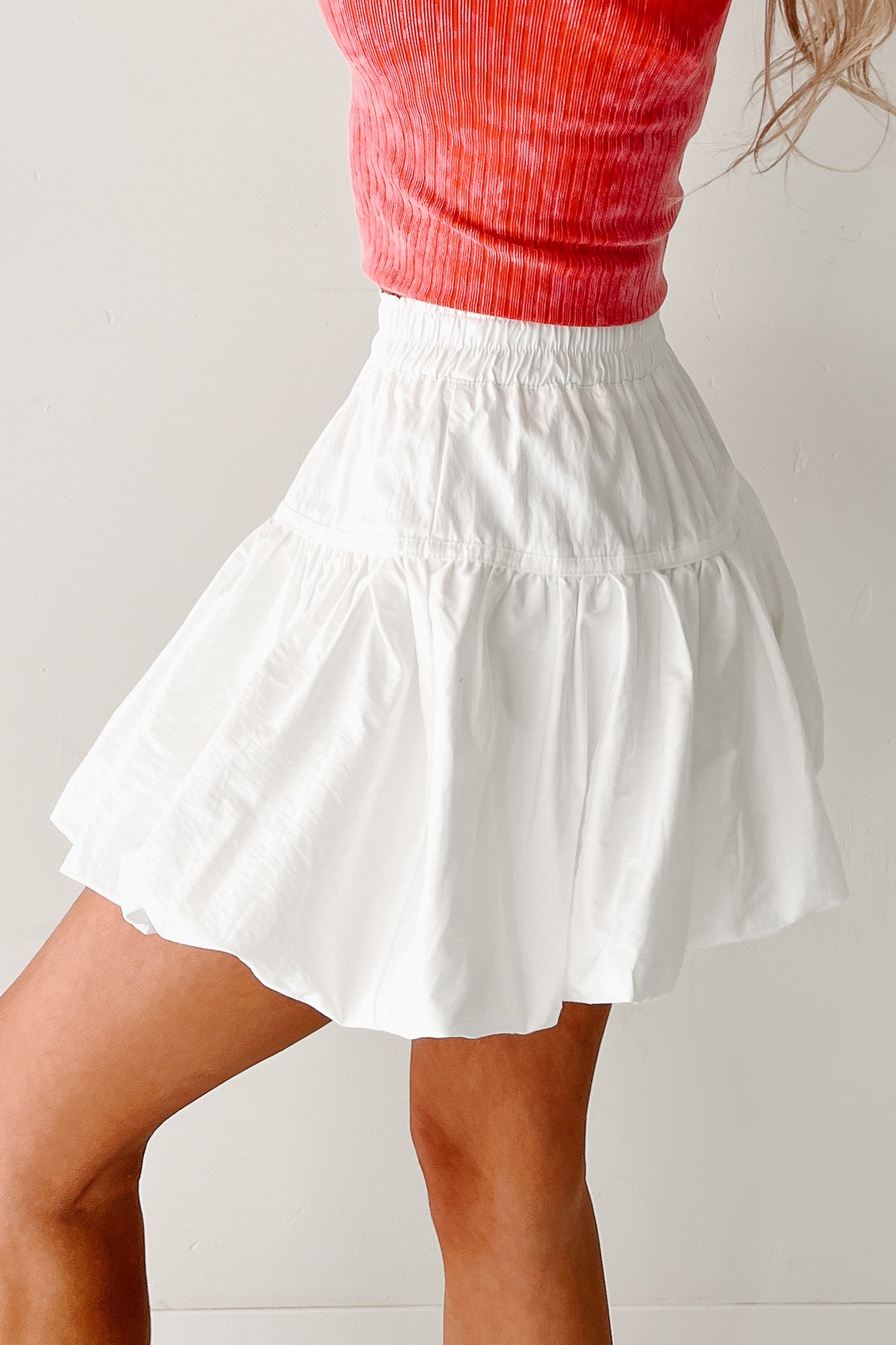 Daydream Darling Bubble Hem Mini Skirt (Ivory)-The Formal Wear