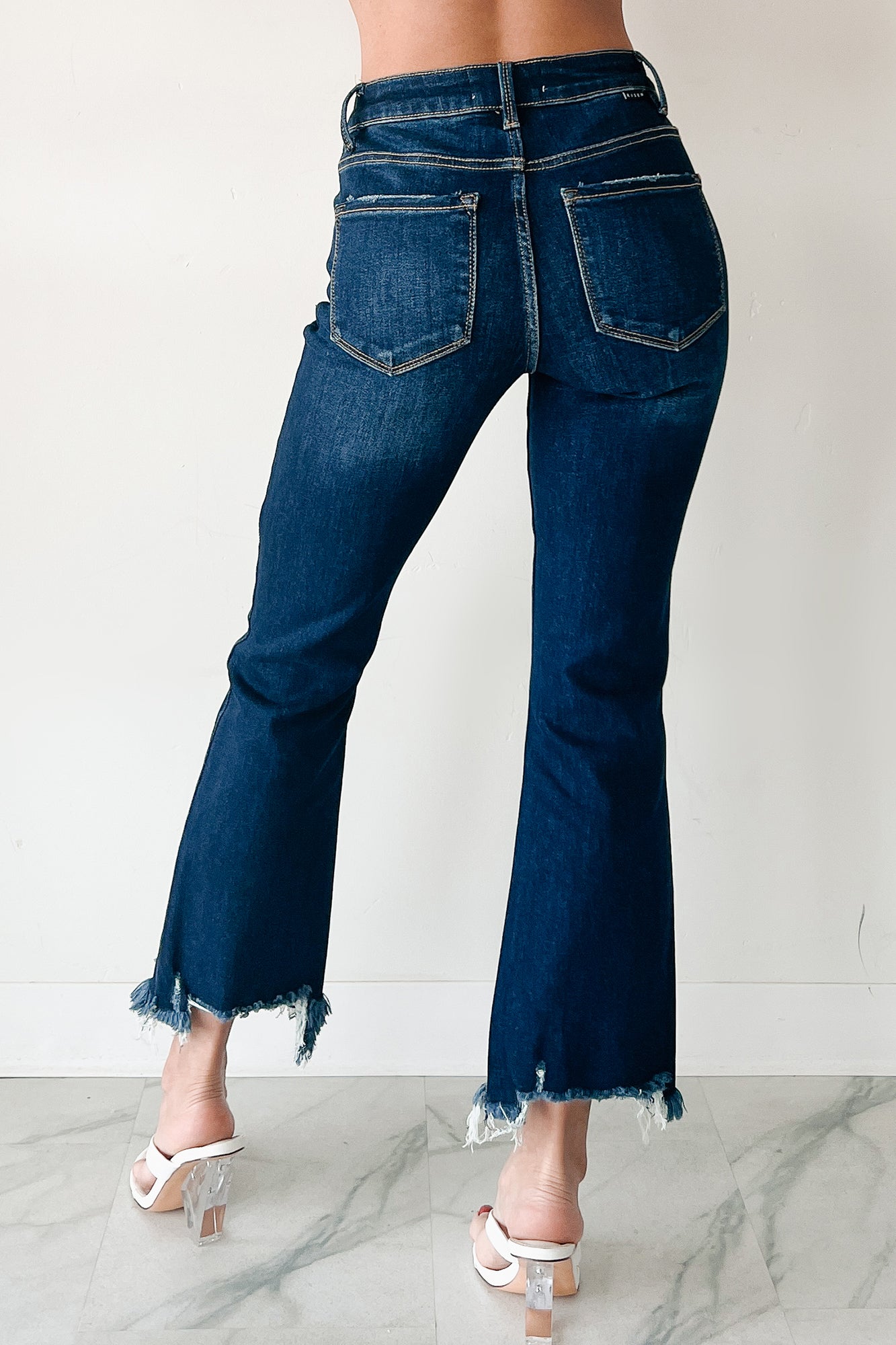 Shauna High Rise Straight Slim Risen Jeans (Dark)-The Formal Wear