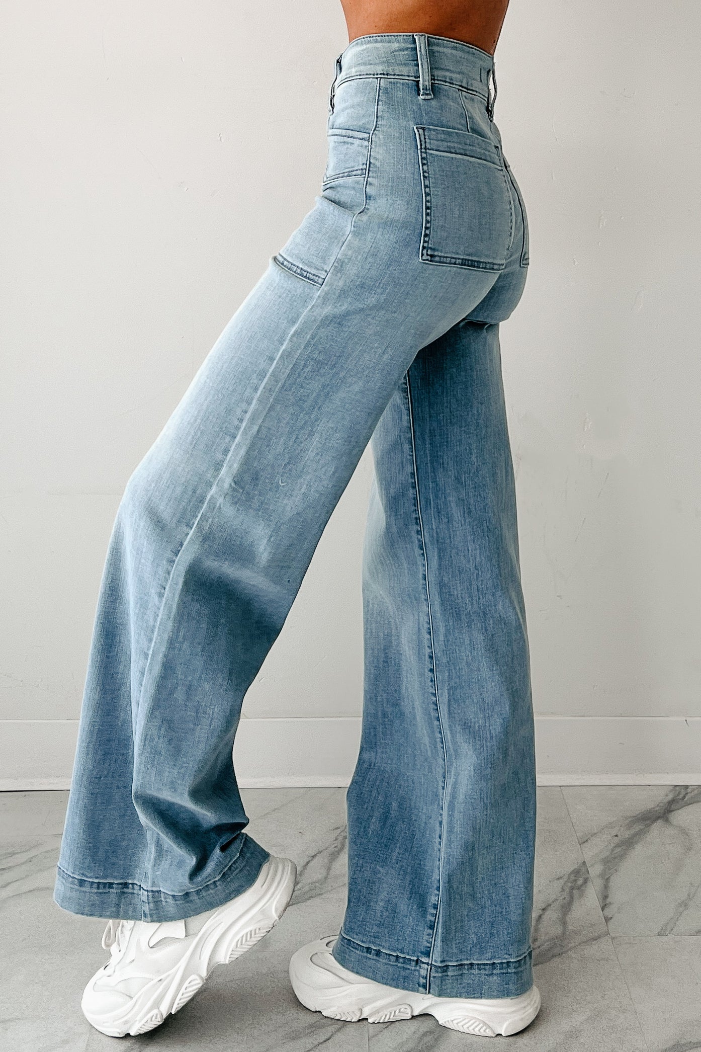 Zella High Rise Wide Leg Eunina Jeans (Medium)-The Formal Wear