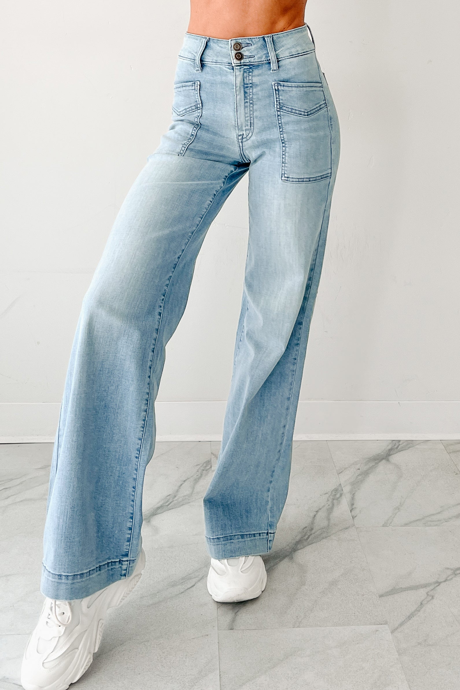 Zella High Rise Wide Leg Eunina Jeans (Medium)-The Formal Wear