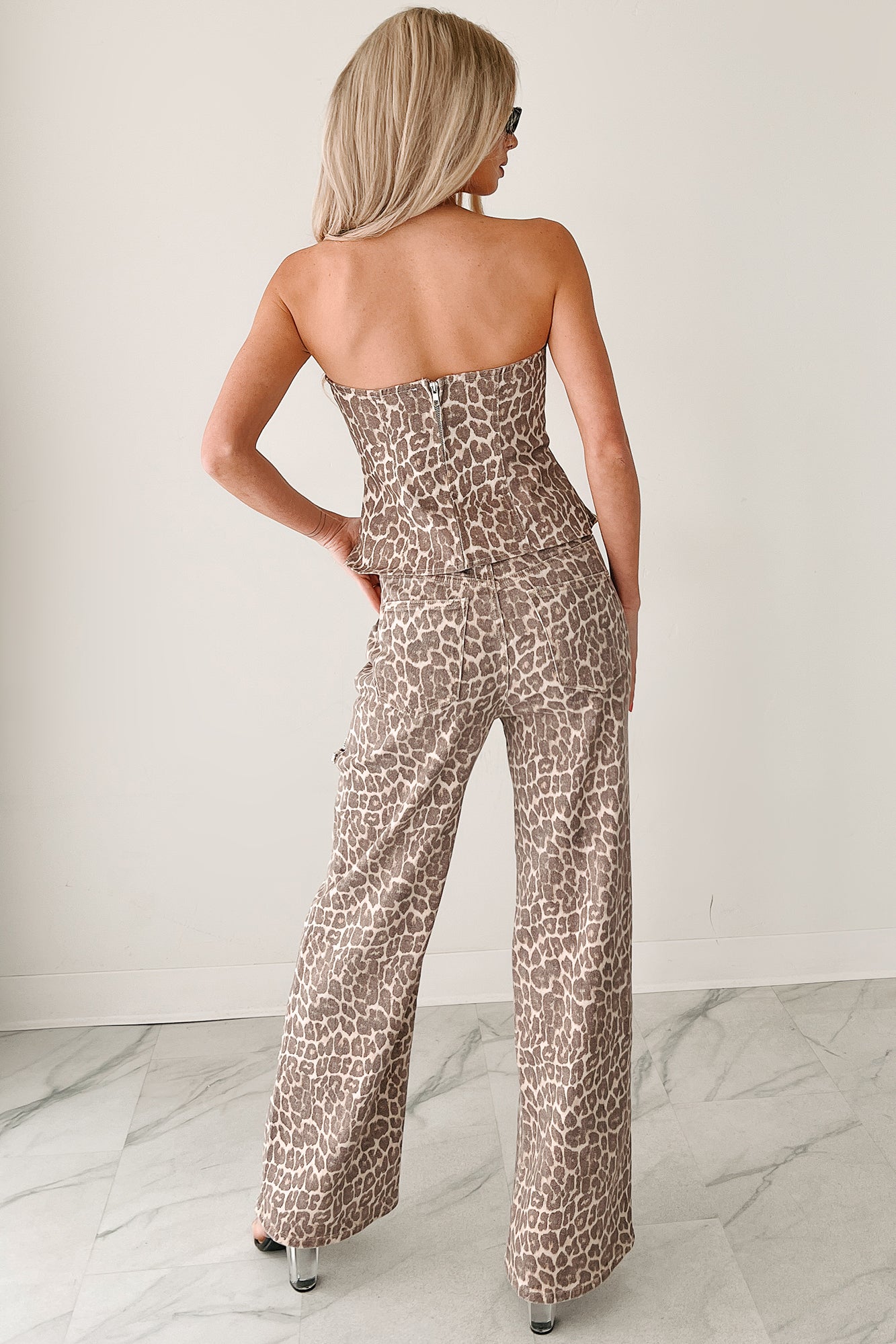 Wild & Free Strapless Cutout Top (Leopard)-The Formal Wear