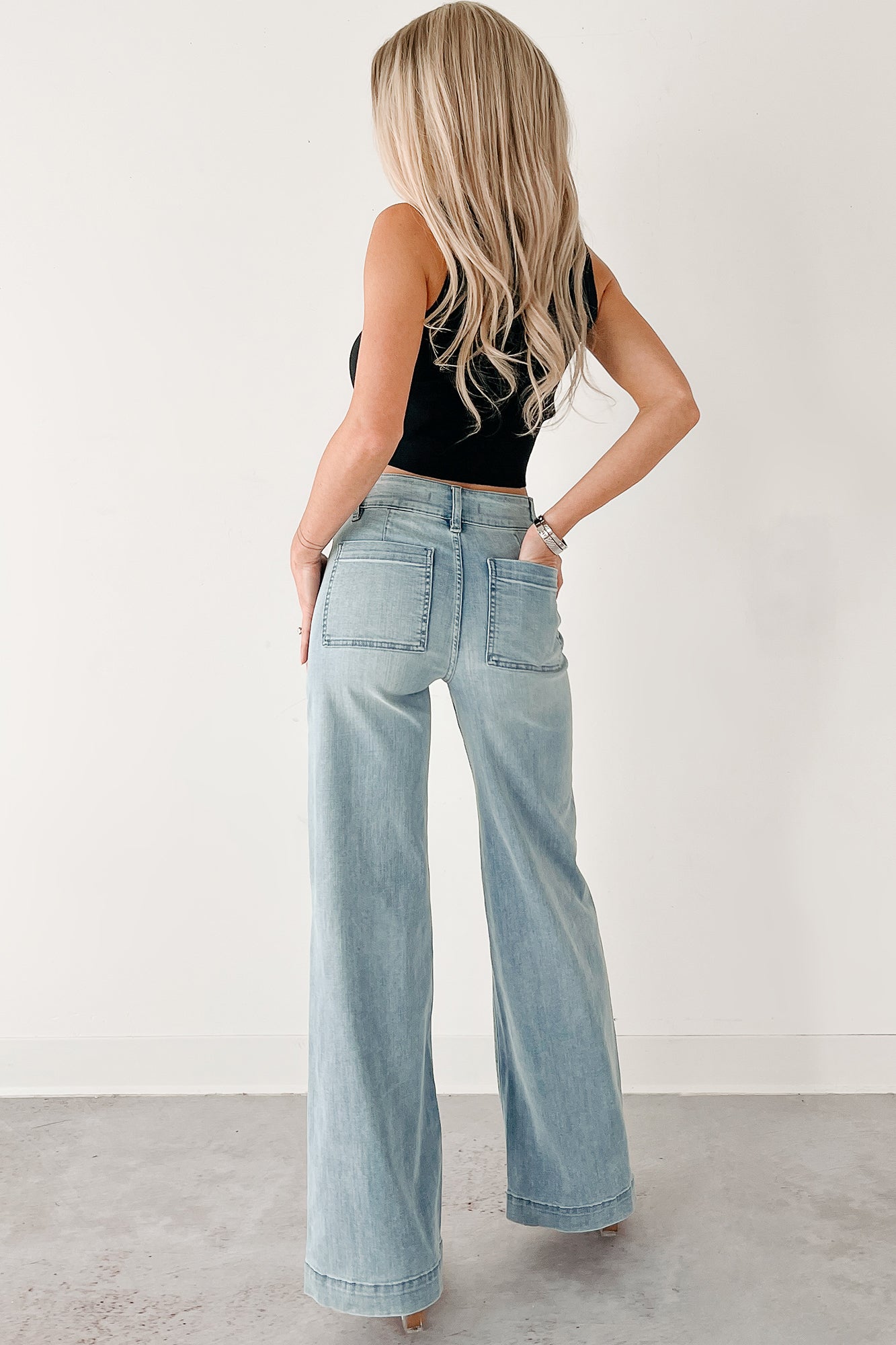 Zella High Rise Wide Leg Eunina Jeans (Medium)-The Formal Wear