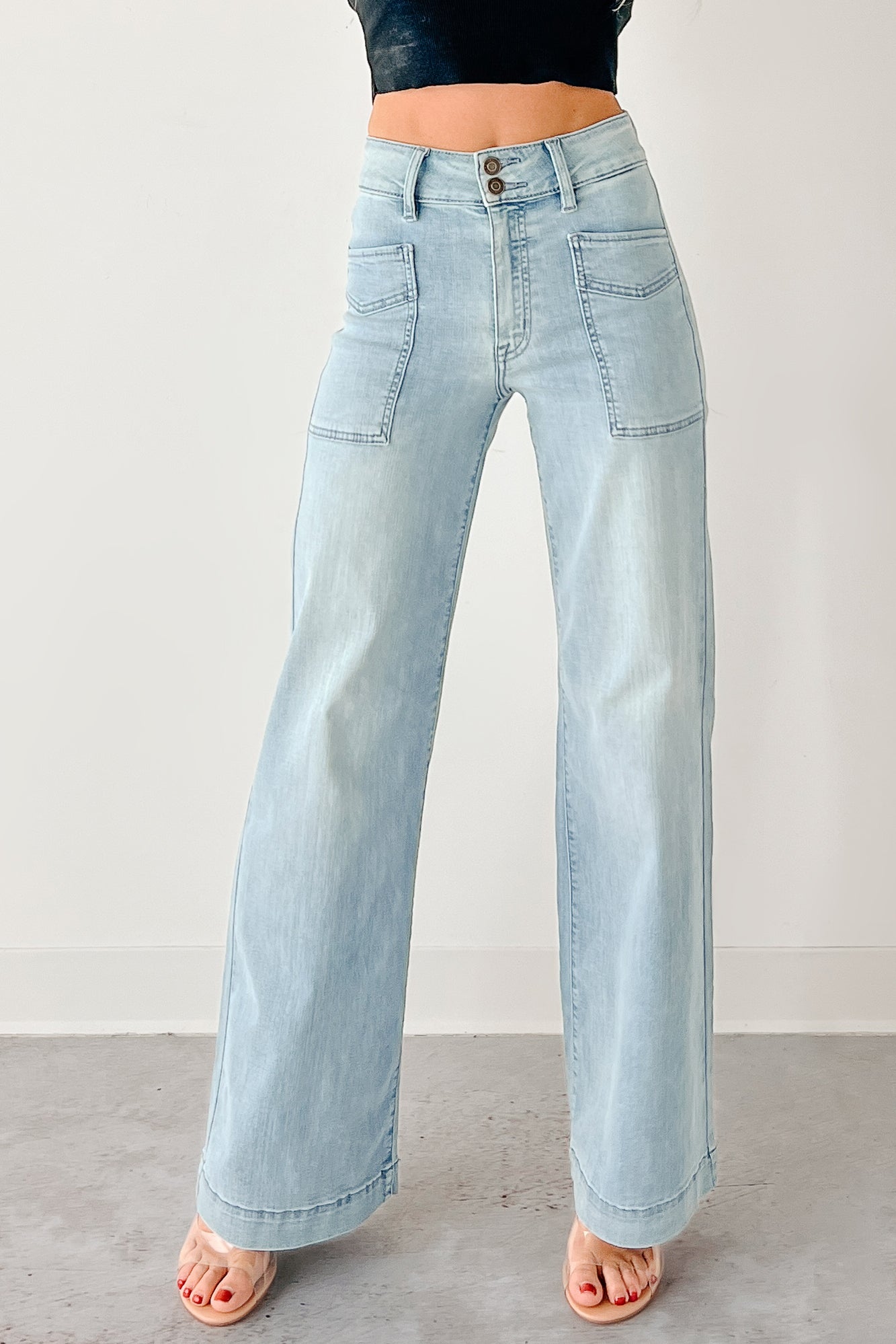 Zella High Rise Wide Leg Eunina Jeans (Medium)-The Formal Wear