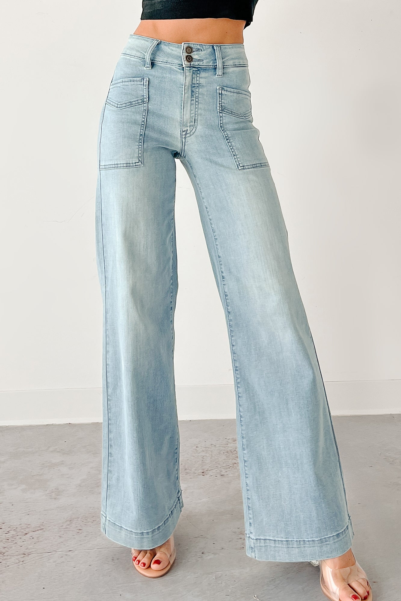 Zella High Rise Wide Leg Eunina Jeans (Medium)-The Formal Wear